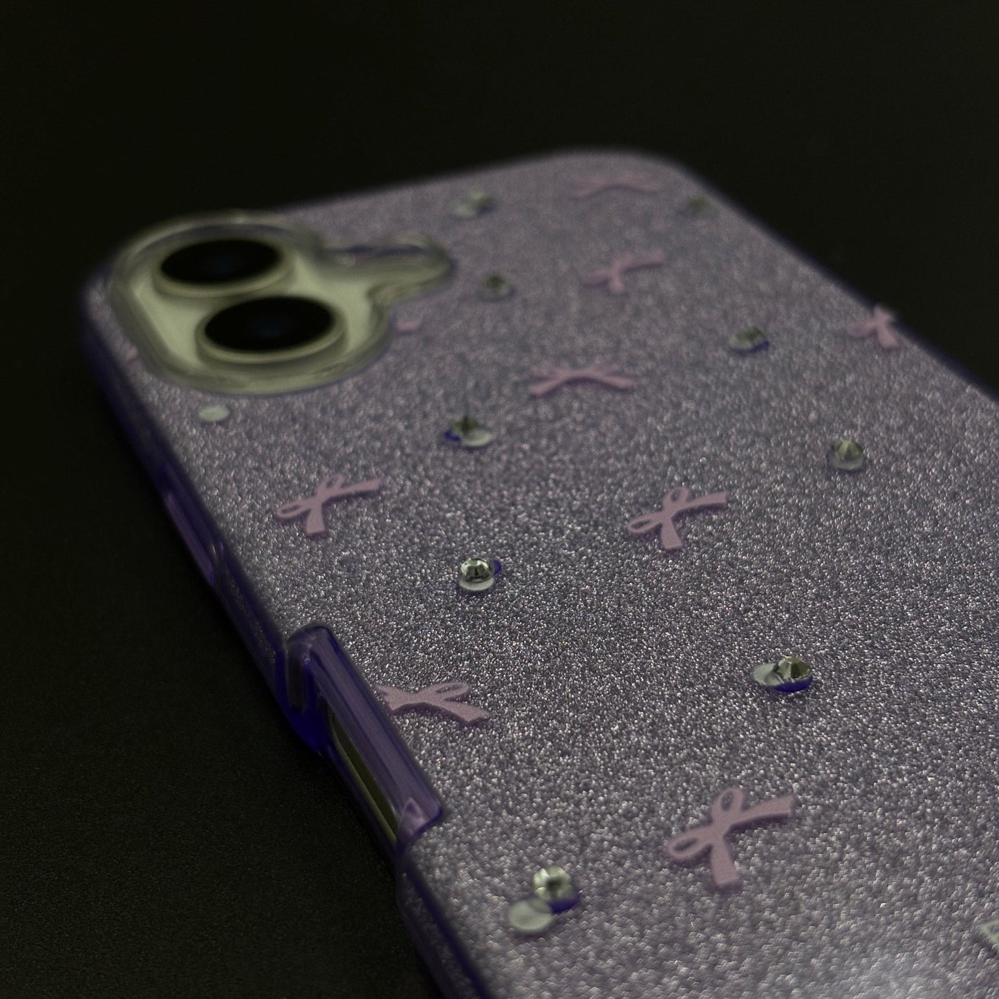 Bow Sparkle Glitter Case with Sling for iPhone 17 and Cute Carry Strap