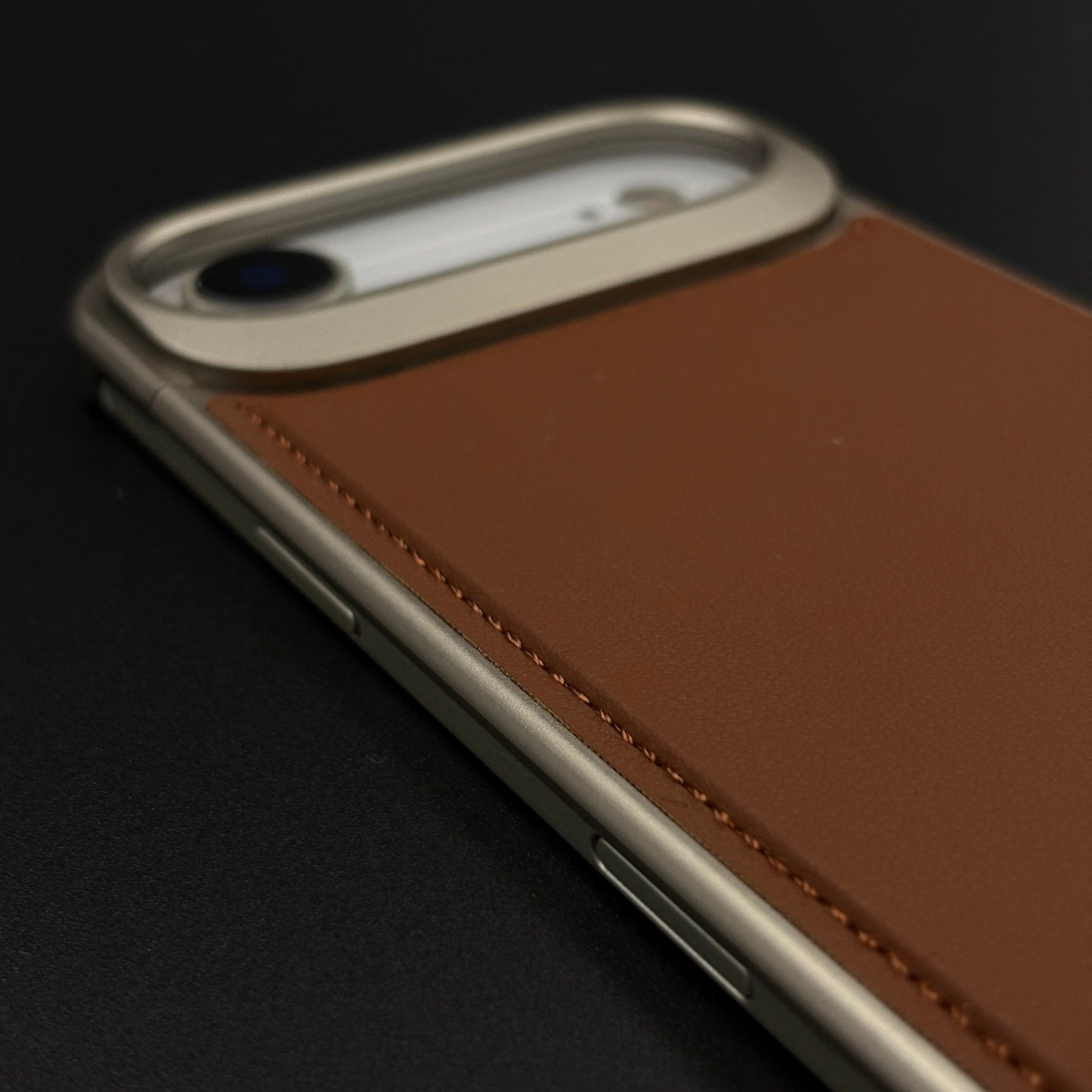 Aluminium Metal Leather Case Cover with Hidden MagSafe for iPhone 17 Air