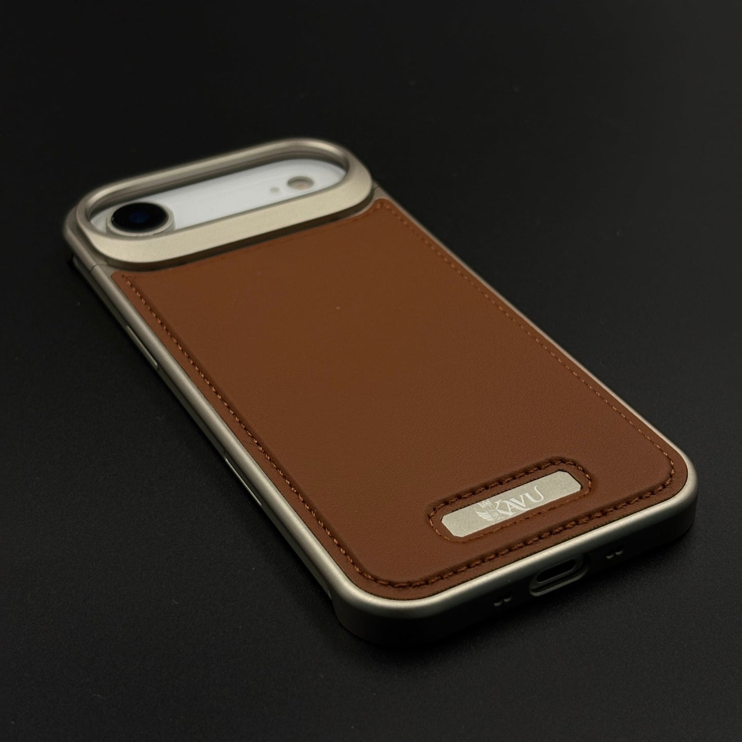 Aluminium Metal Leather Case Cover with Hidden MagSafe for iPhone 17 Air
