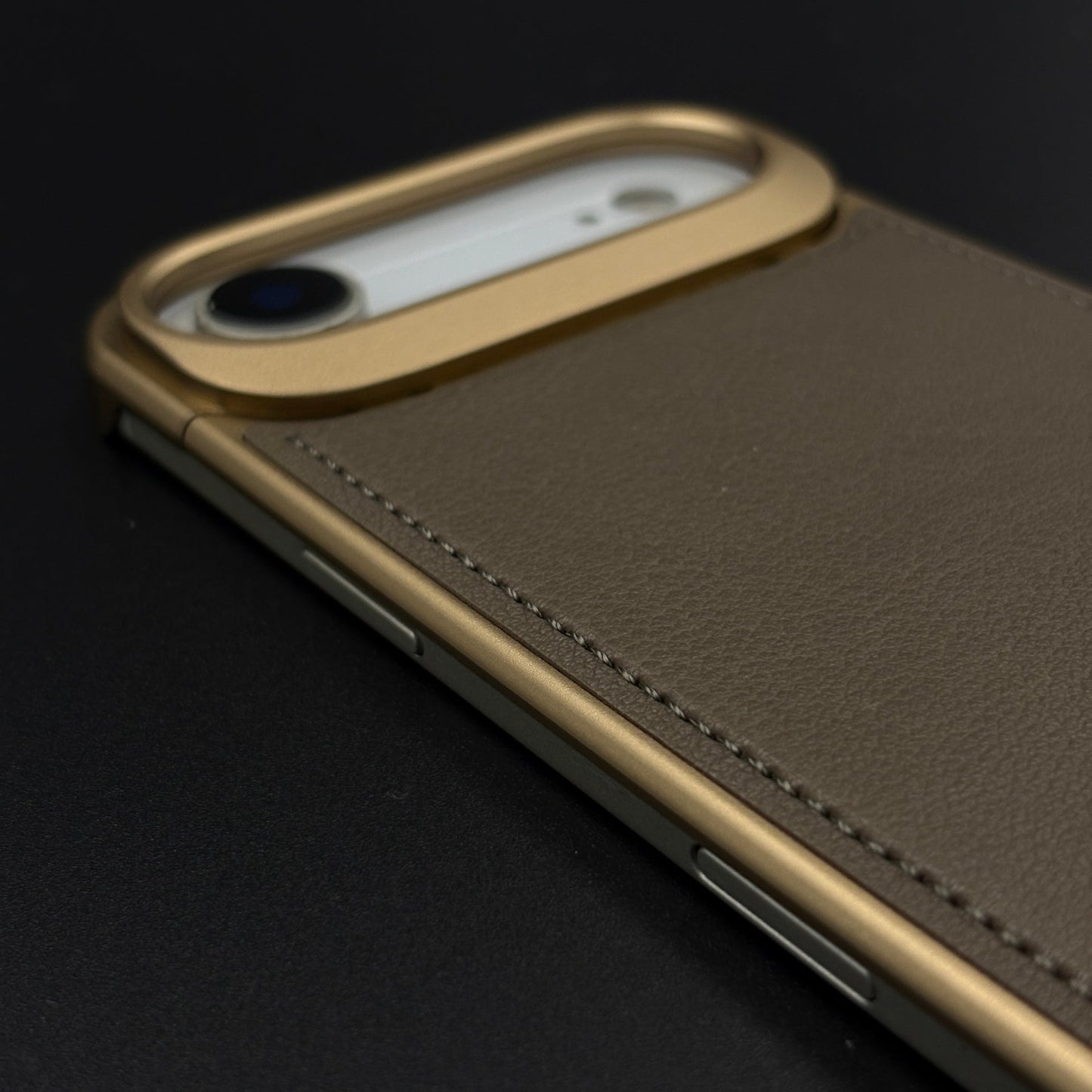 Aluminium Metal Leather Case Cover with Hidden MagSafe for iPhone 17 Air