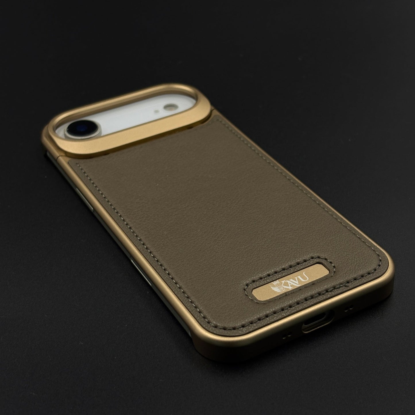 Aluminium Metal Leather Case Cover with Hidden MagSafe for iPhone 17 Air