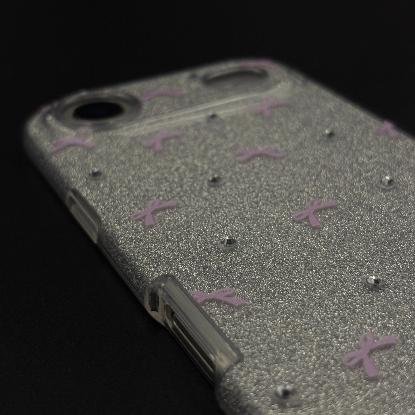 Bow Sparkle Glitter Case with Sling for iPhone 17 Air and Cute Carry Strap