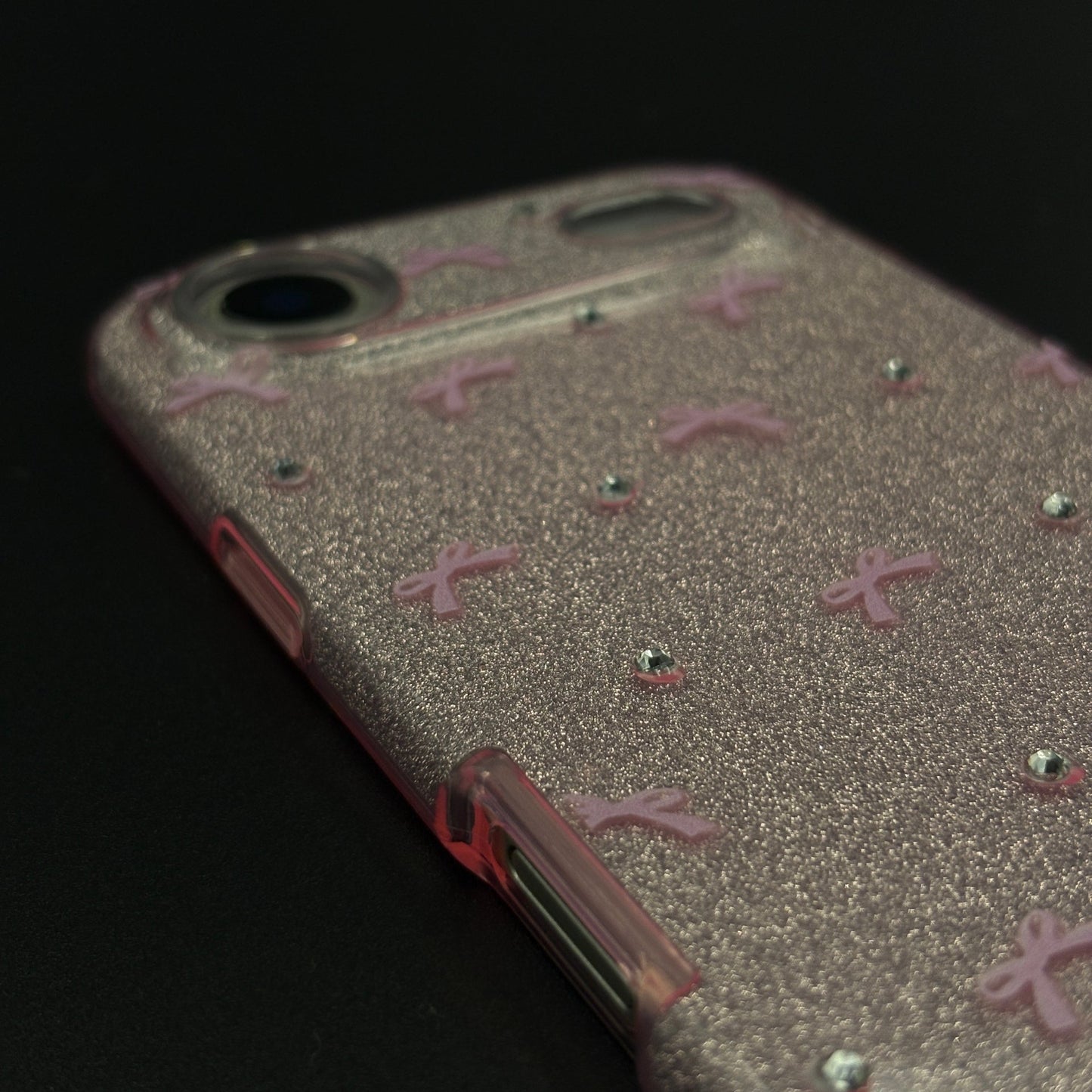 Bow Sparkle Glitter Case with Sling for iPhone 17 Air and Cute Carry Strap