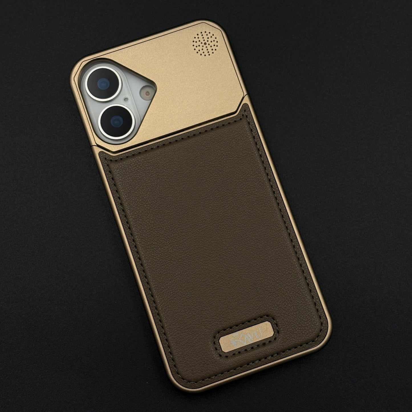 Aluminium Metal Leather Case Cover with Hidden MagSafe for iPhone 17