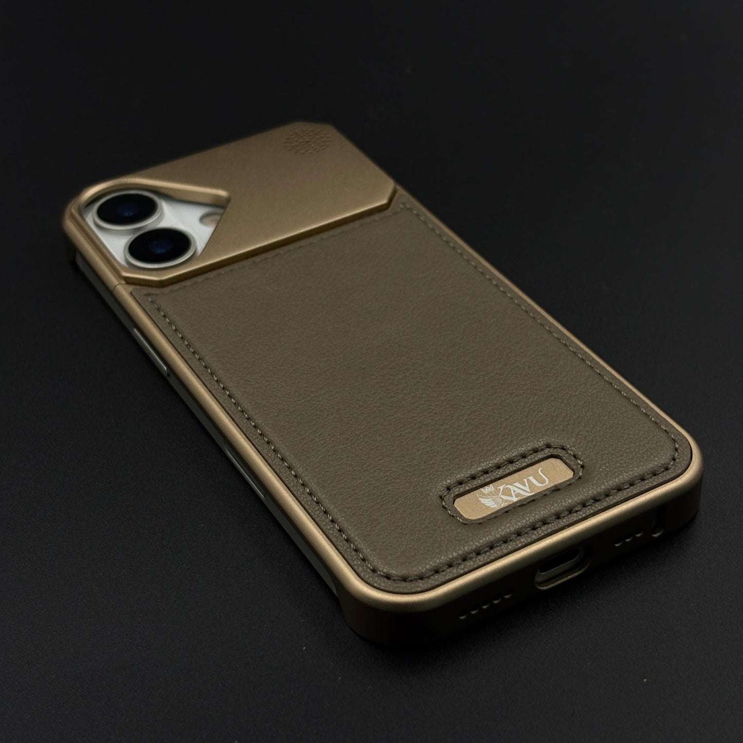 Aluminium Metal Leather Case Cover with Hidden MagSafe for iPhone 17