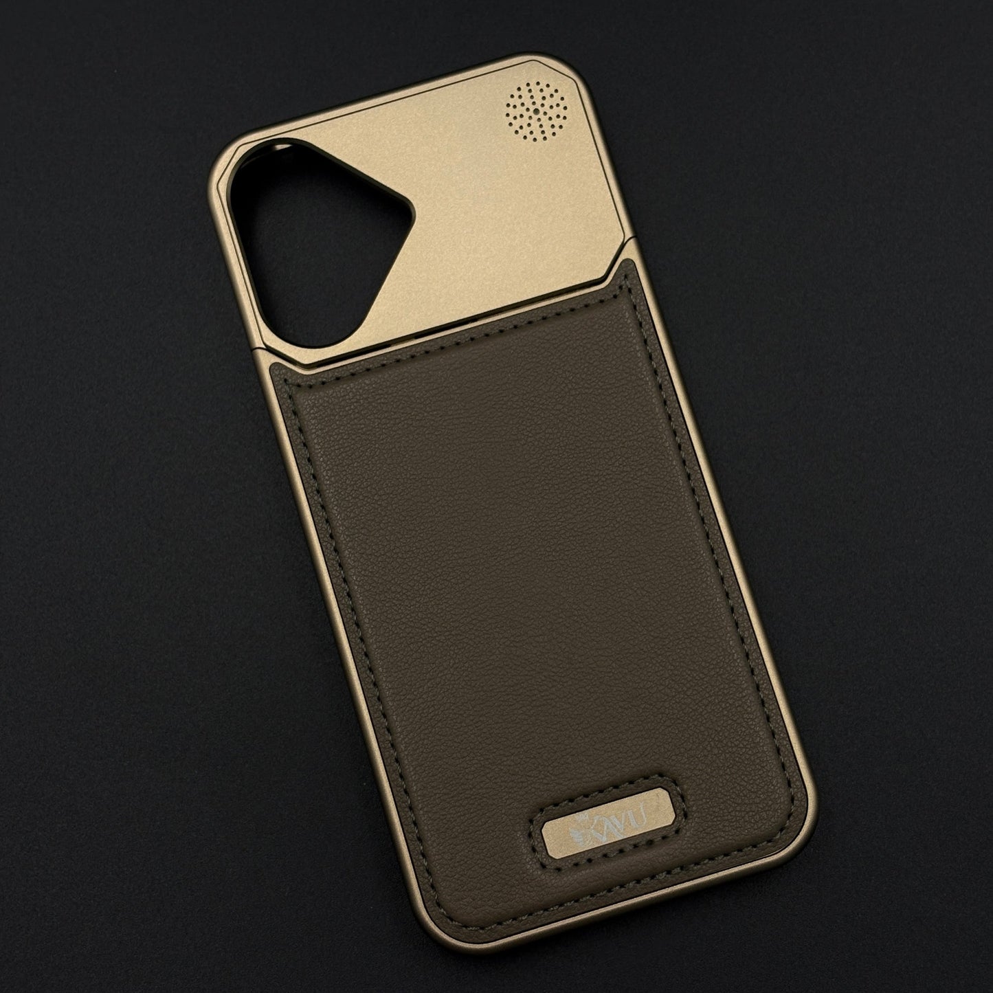Aluminium Metal Leather Case Cover with Hidden MagSafe for iPhone 17