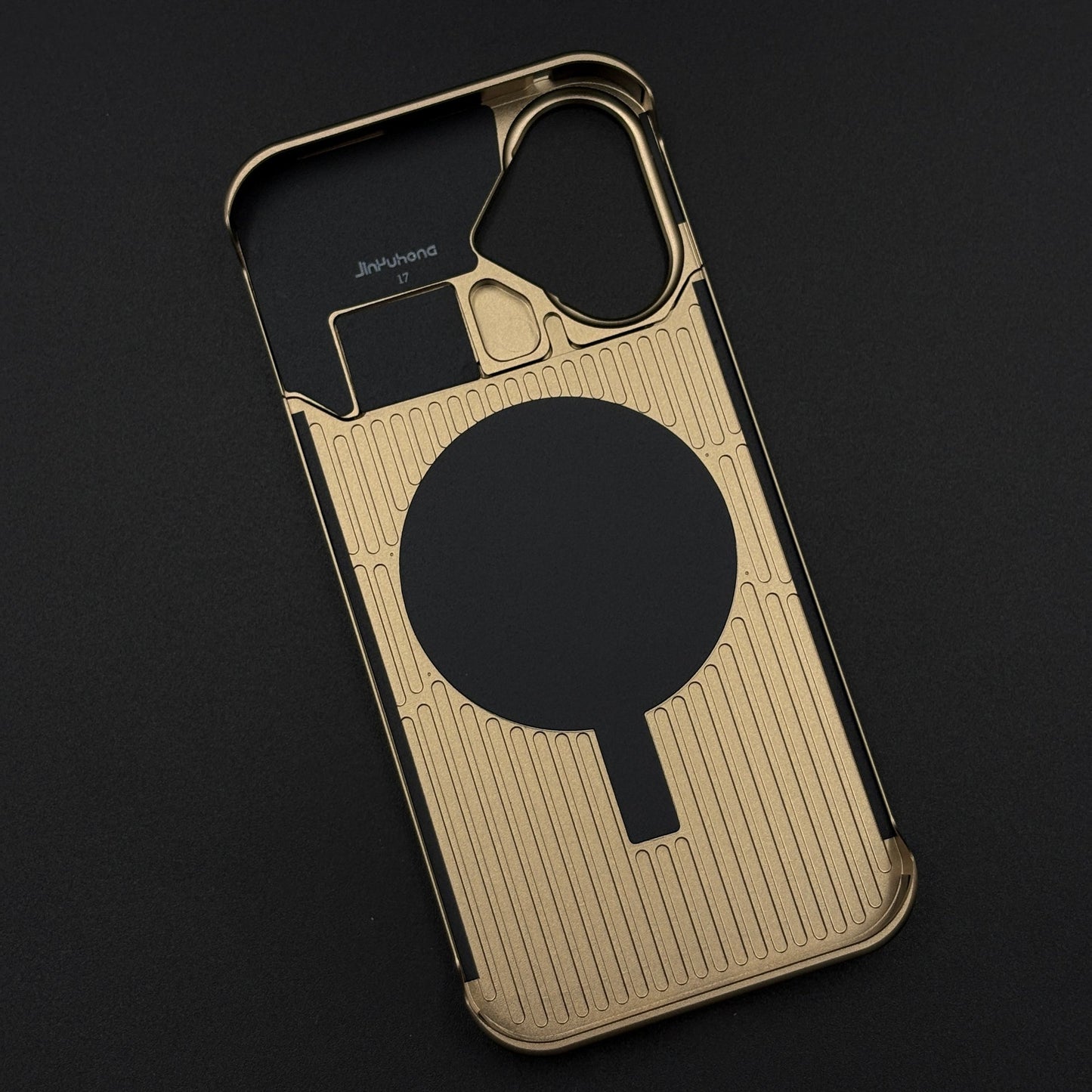 Aluminium Metal Leather Case Cover with Hidden MagSafe for iPhone 17