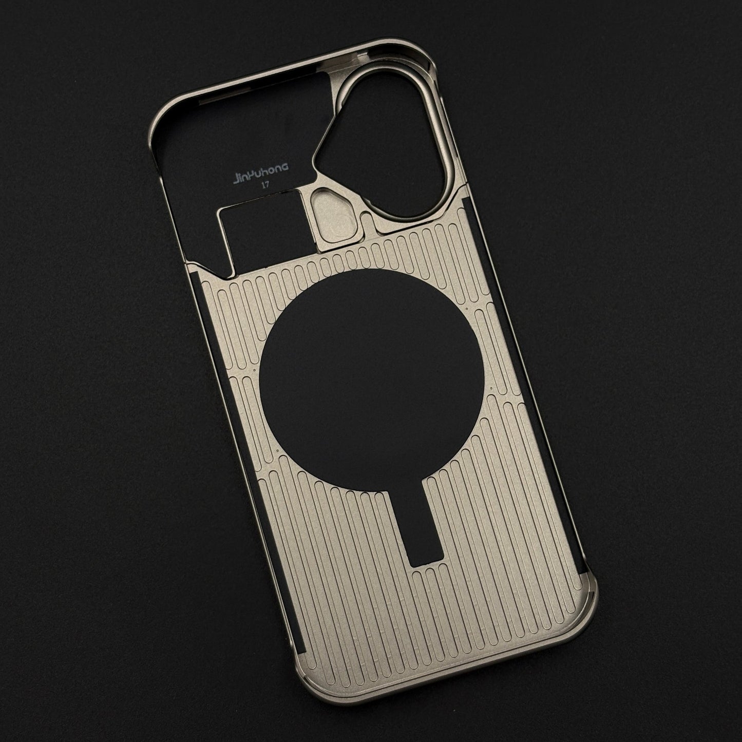 Aluminium Metal Leather Case Cover with Hidden MagSafe for iPhone 17