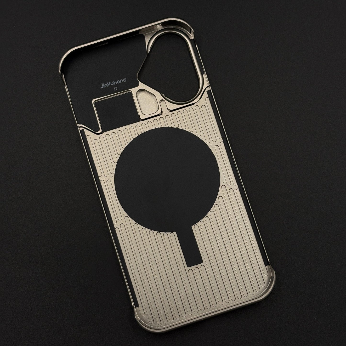 Aluminium Metal Leather Case Cover with Hidden MagSafe for iPhone 17