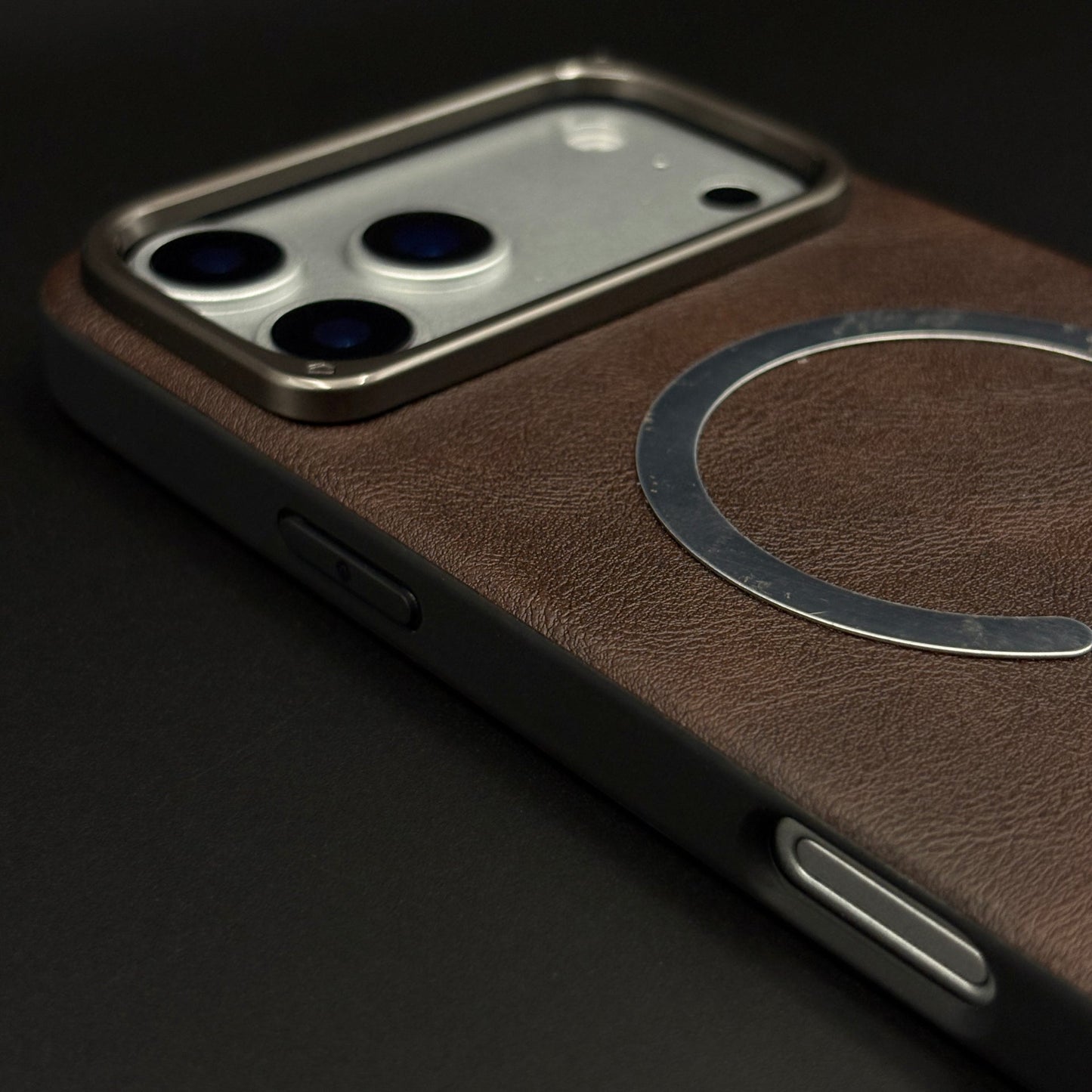 Leather MagSafe Mobile Case Cover for iPhone 17 Series | Slim Protective Back
