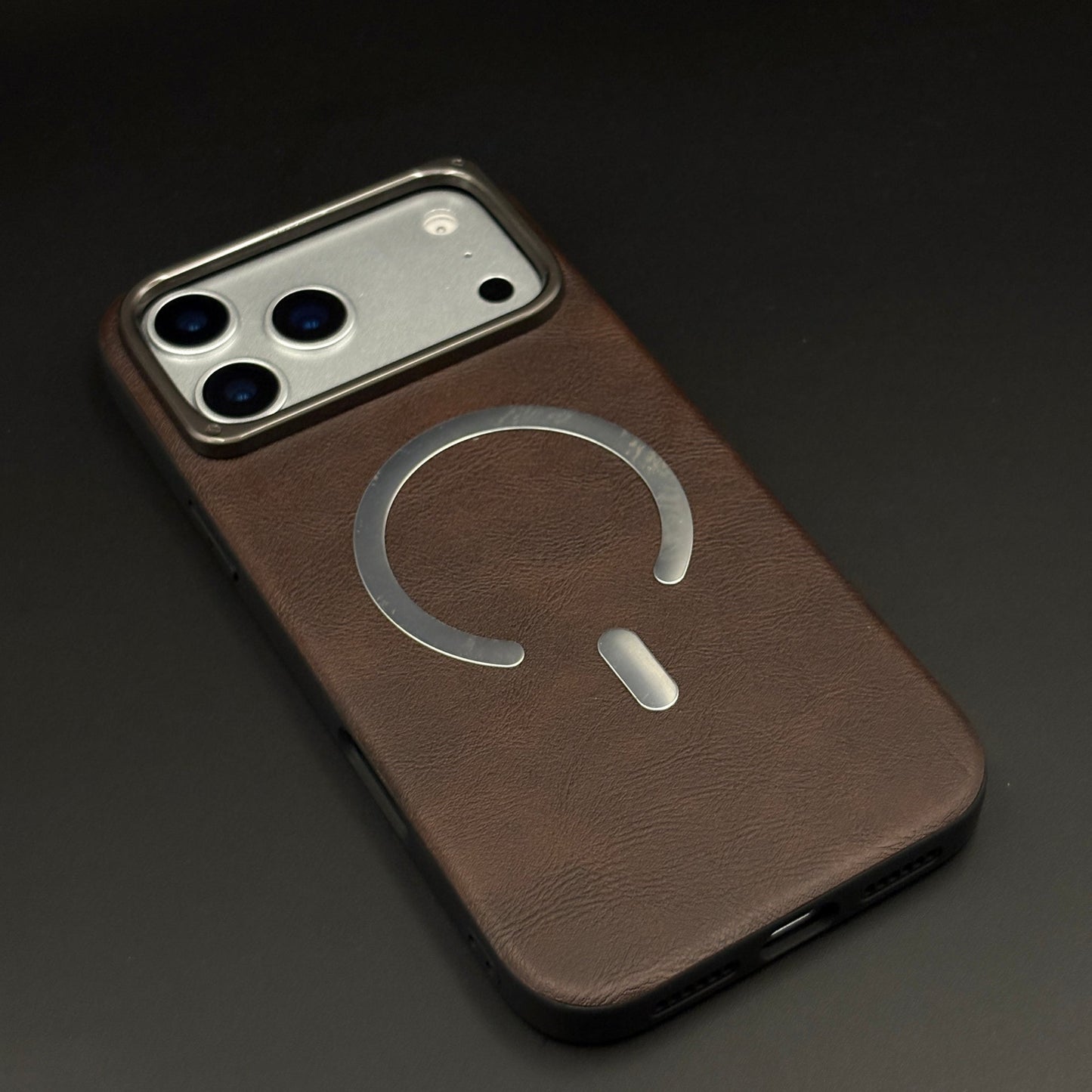 Leather MagSafe Mobile Case Cover for iPhone 17 Series | Slim Protective Back