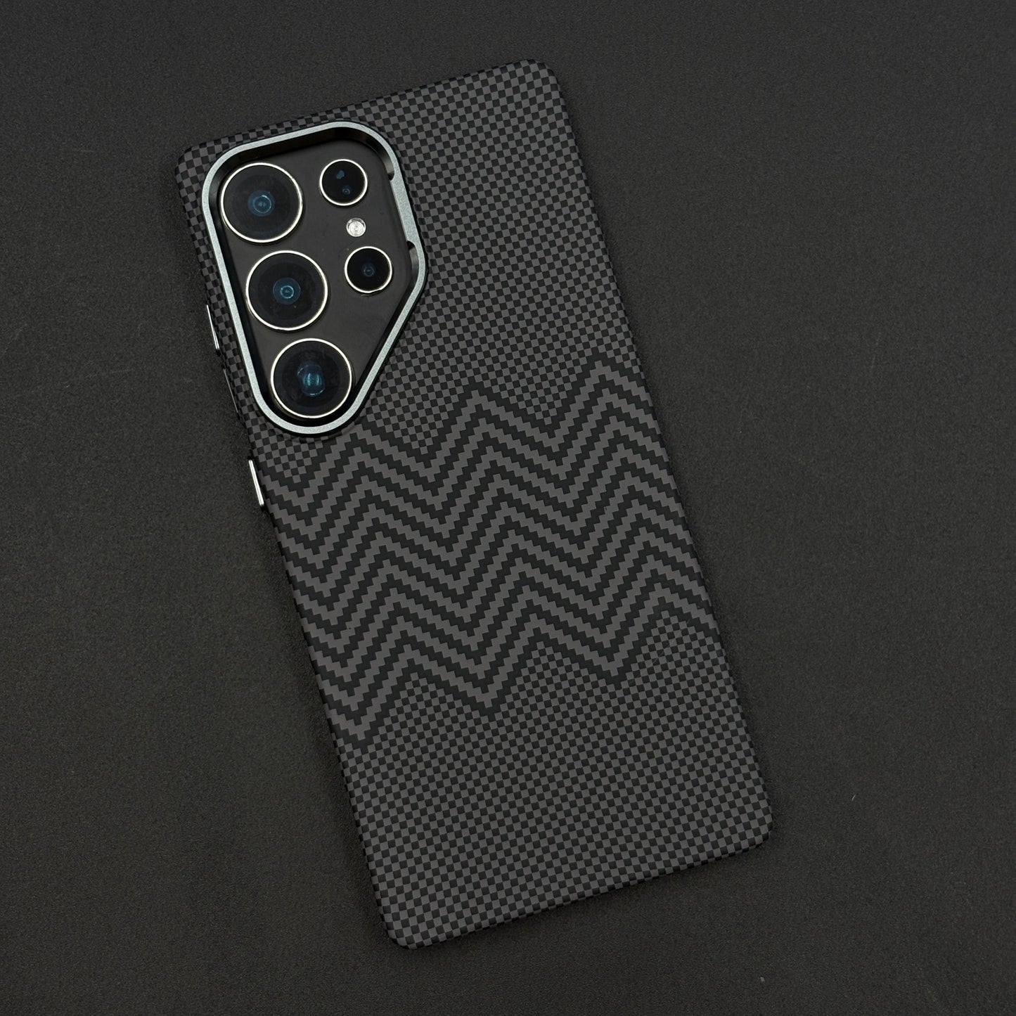 Aramid Texture Case Dual Tone Black for Samsung Galaxy S24 Ultra Carbon Fibre Feel | Hidden MagSafe | Ultra Slim Fit
