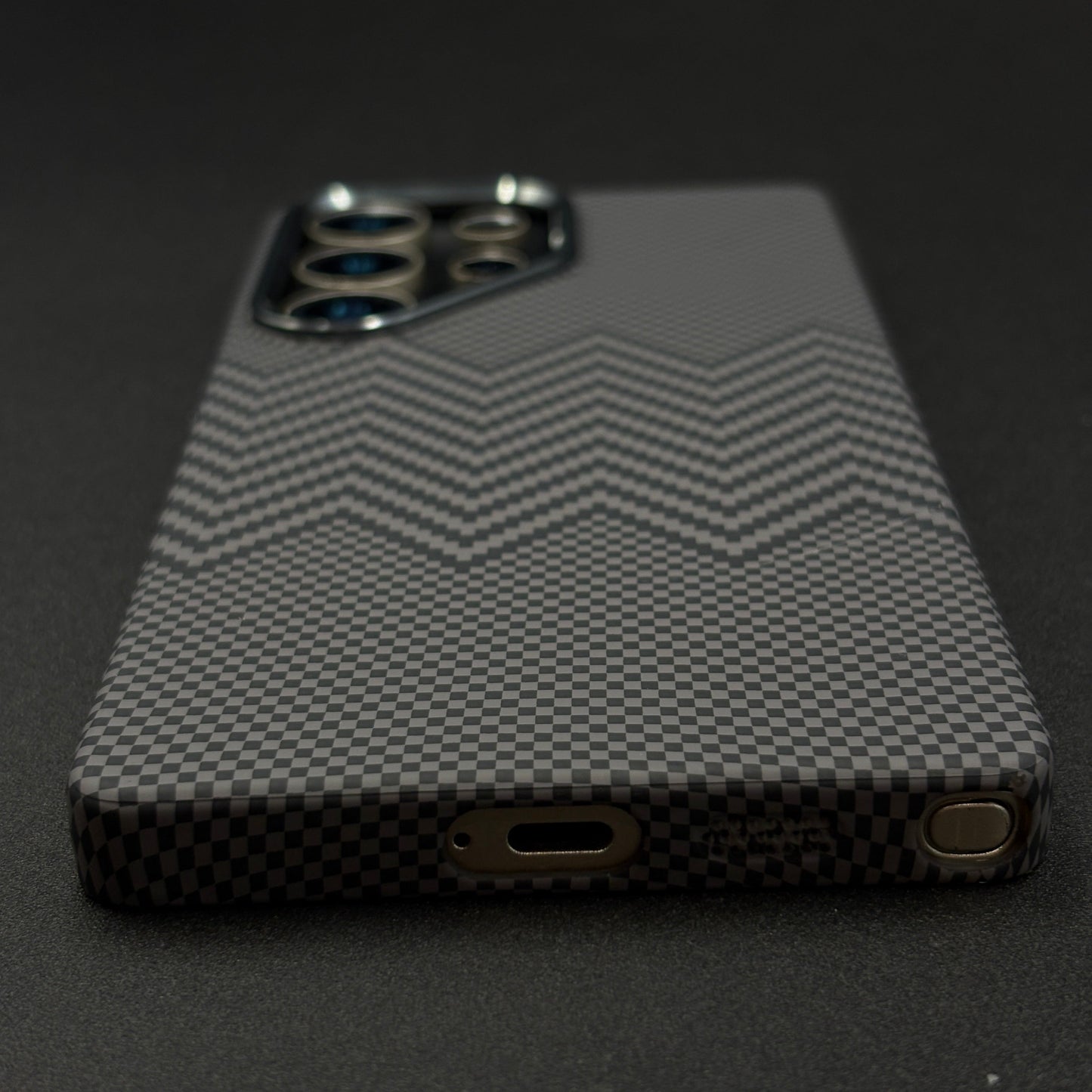 Aramid Texture Case Dual Tone Black for Samsung Galaxy S24 Ultra Carbon Fibre Feel | Hidden MagSafe | Ultra Slim Fit
