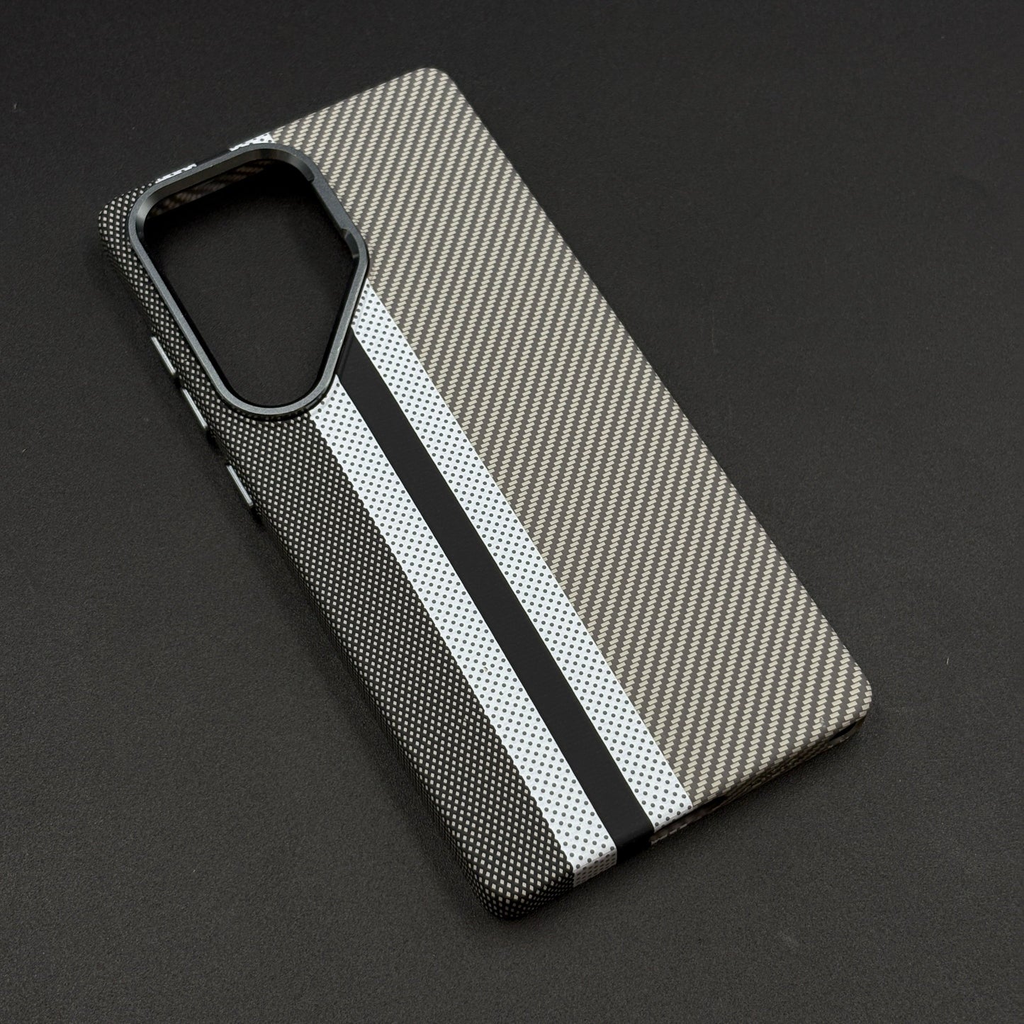 Aramid Texture Case Stripe Pattern Gray for Samsung Galaxy S23 Ultra Carbon Fibre Feel | Hidden MagSafe | Ultra Slim Fit