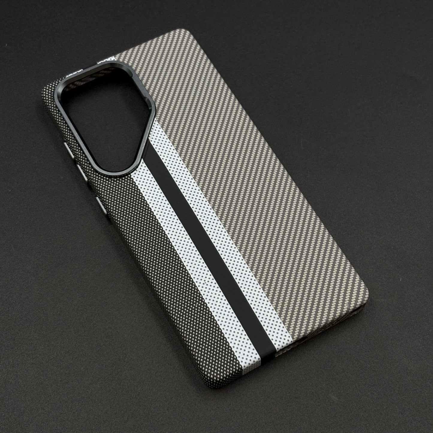 Aramid Texture Case Stripe Pattern Gray for Samsung Galaxy S25 Ultra Carbon Fibre Feel | Hidden MagSafe | Ultra Slim Fit