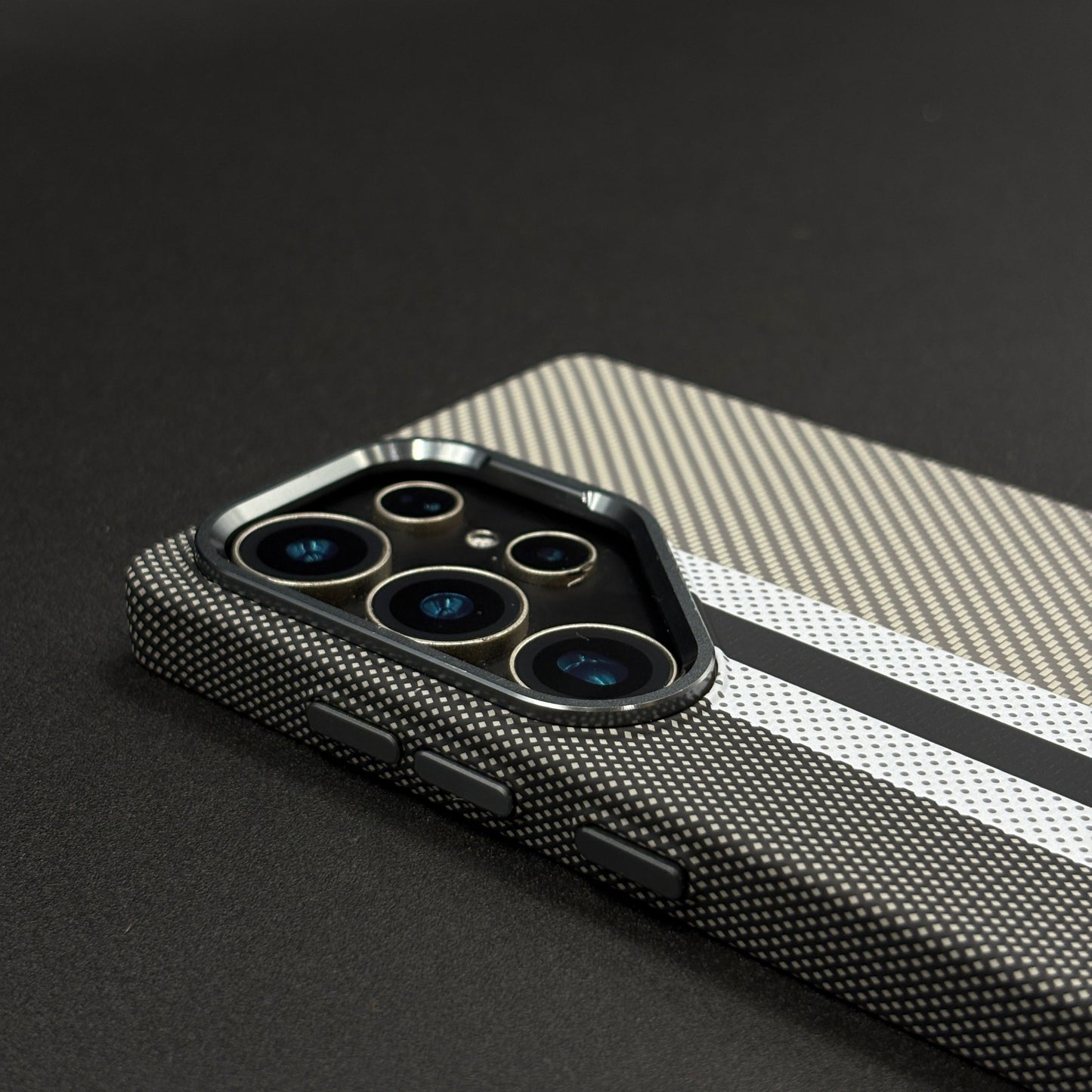 Aramid Texture Case Stripe Pattern Gray for Samsung Galaxy S23 Ultra Carbon Fibre Feel | Hidden MagSafe | Ultra Slim Fit
