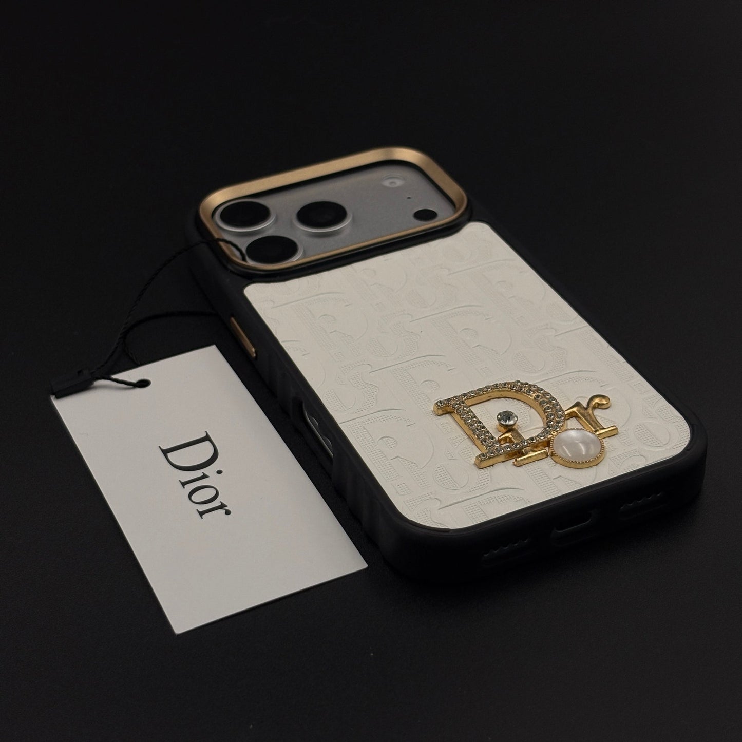 CD Embossed Jeweled Style Emblem Case for iPhone 17 Series with Premium Textured Finish
