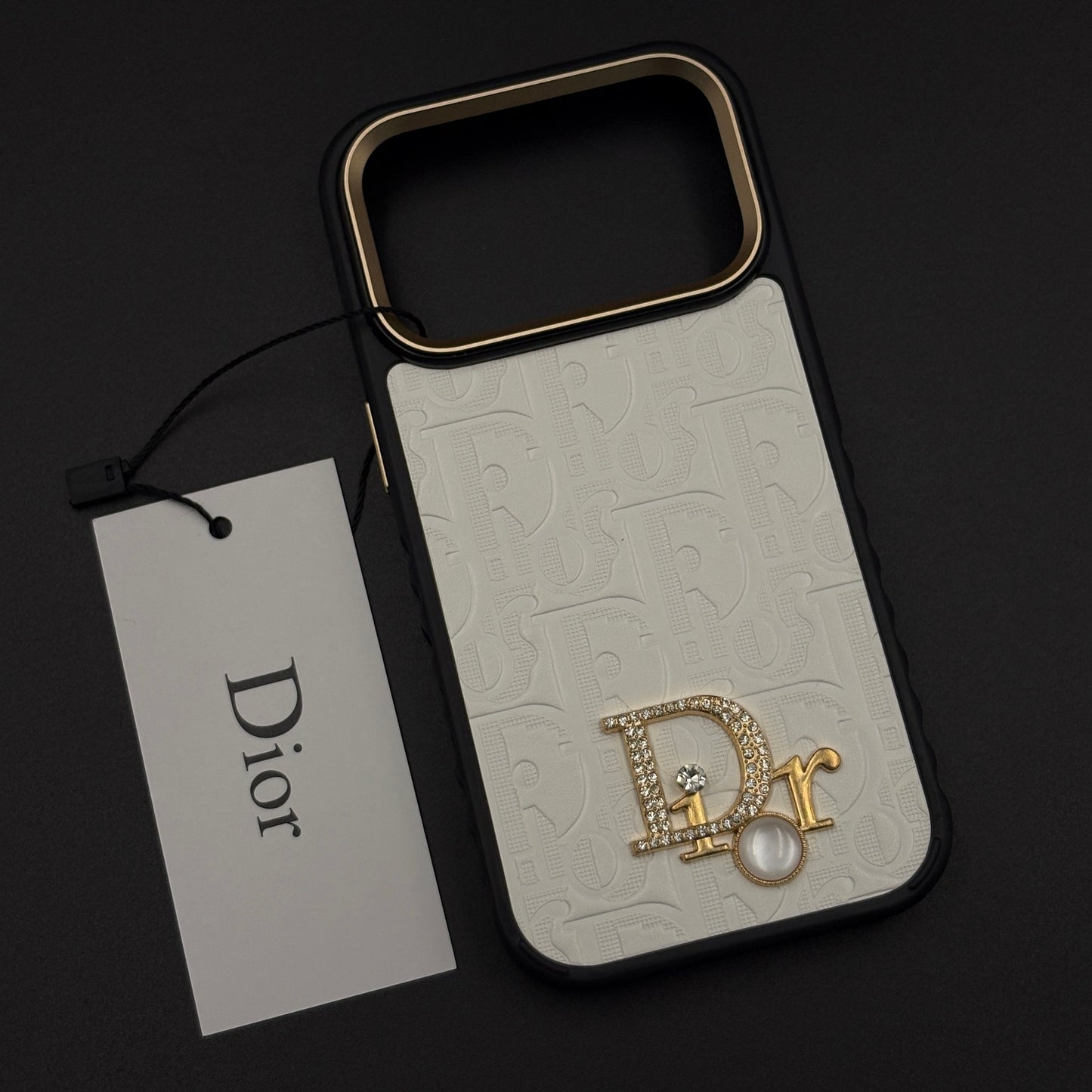 CD Embossed Jeweled Style Emblem Case for iPhone 17 Series with Premium Textured Finish