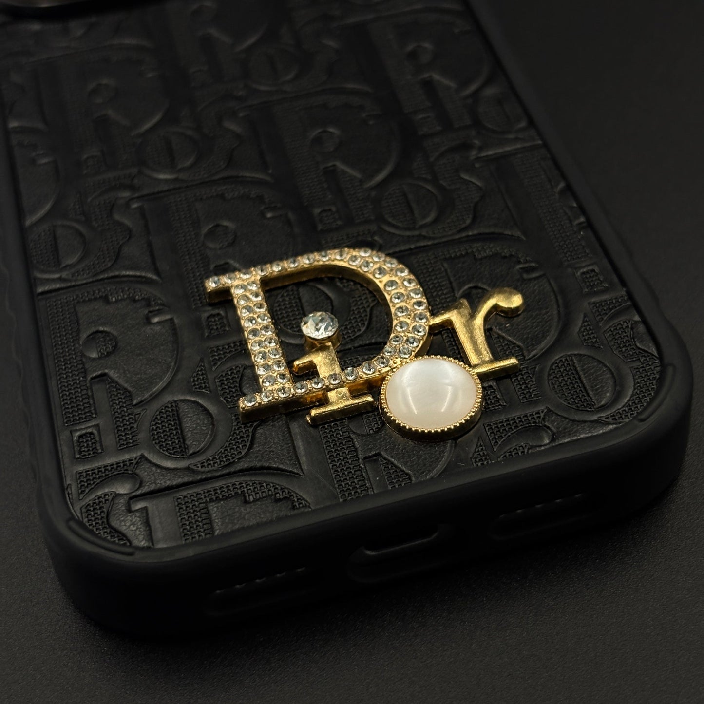 CD Embossed Jeweled Style Emblem Case for iPhone 17 Series with Premium Textured Finish
