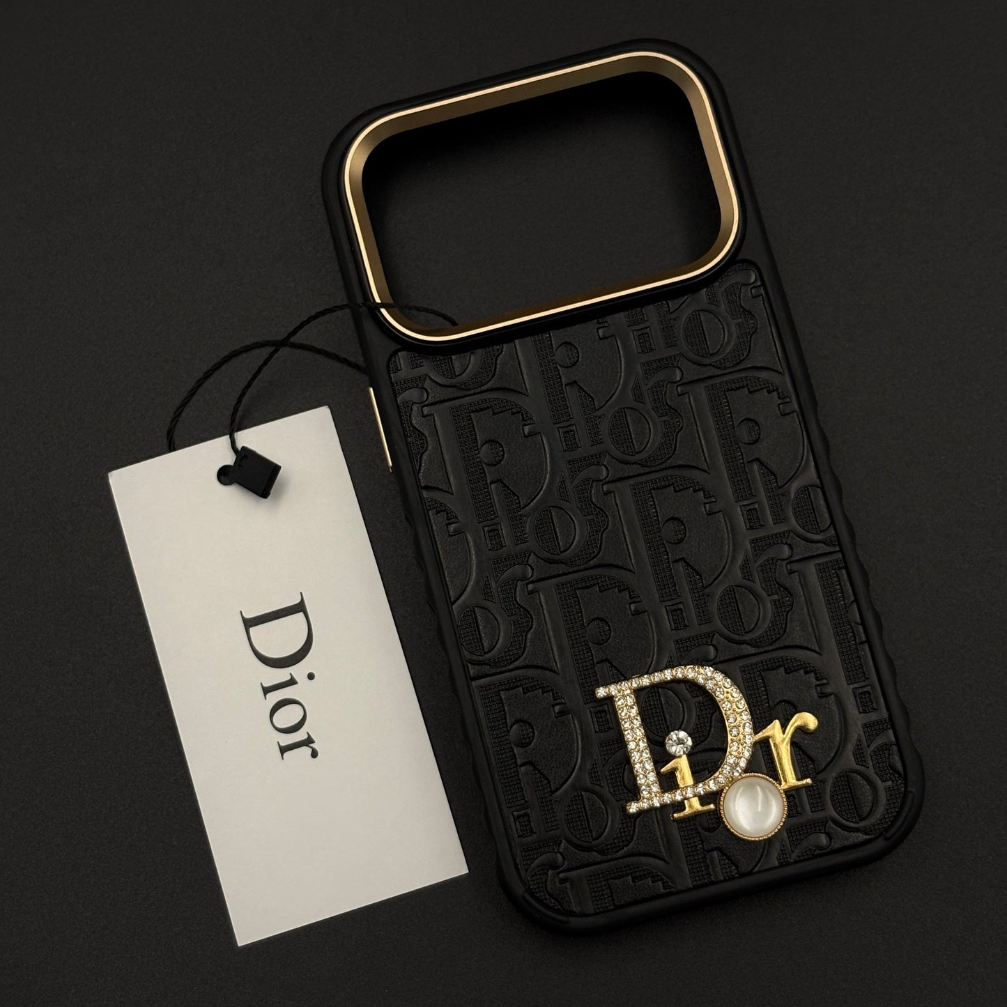 CD Embossed Jeweled Style Emblem Case for iPhone 17 Series with Premium Textured Finish