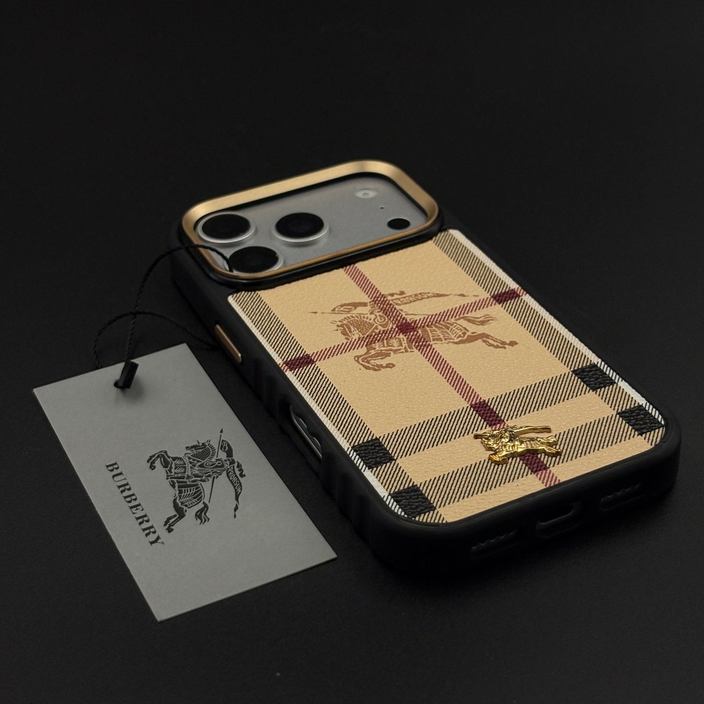 BBRY Luxe Heritage Plaid Case for iPhone 17 Series with Gold Accent and Classic Check Finish