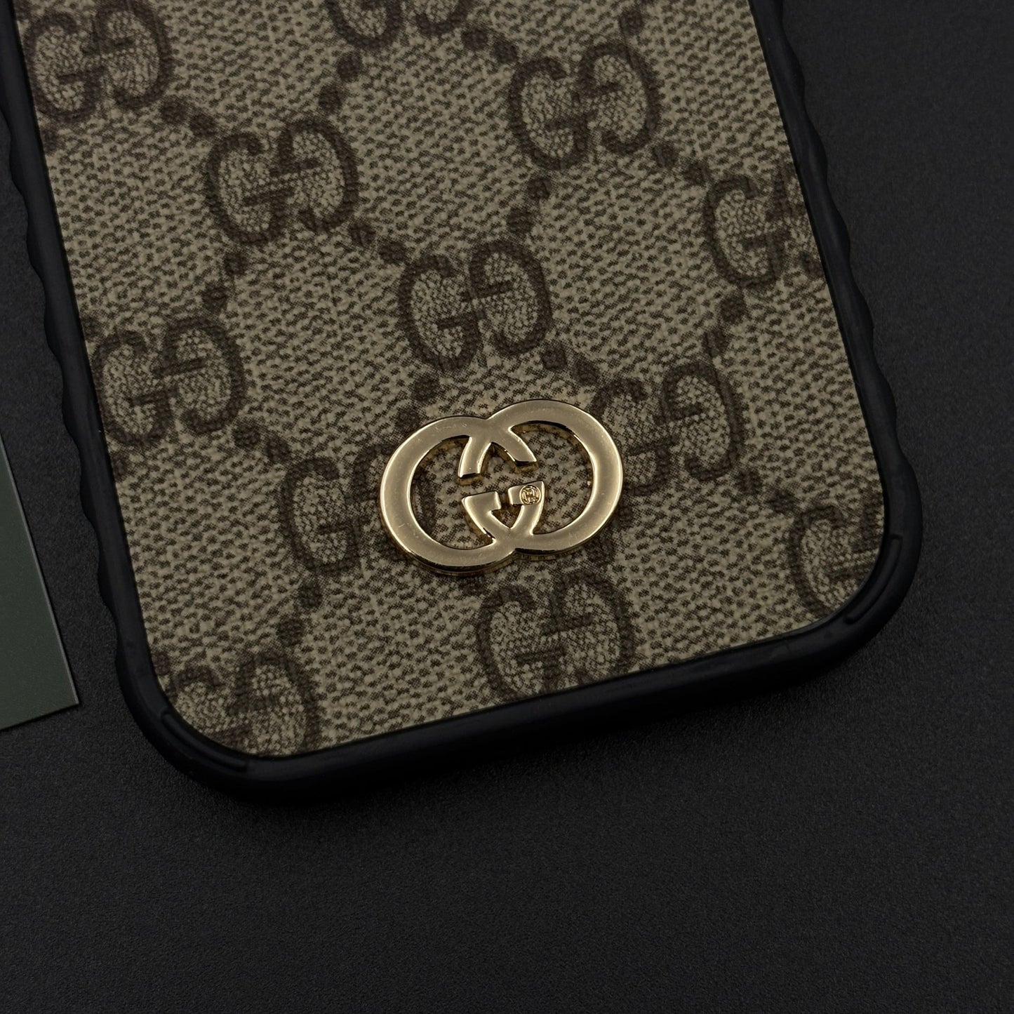 Beige GG Classic Heritage Case for iPhone 17 Series with Monogram and Gold Emblem