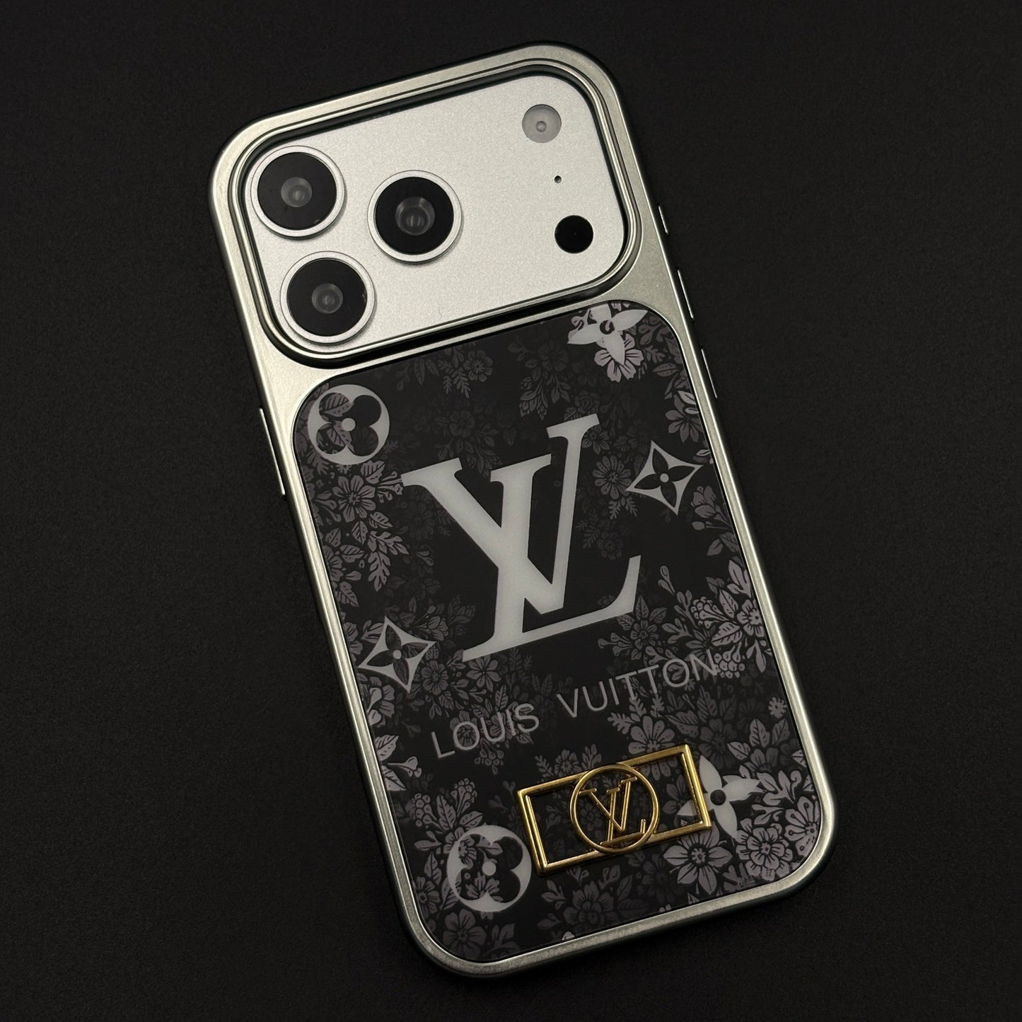 Luxury Floral Monogram Noir Designer Case for iPhone 17 Series