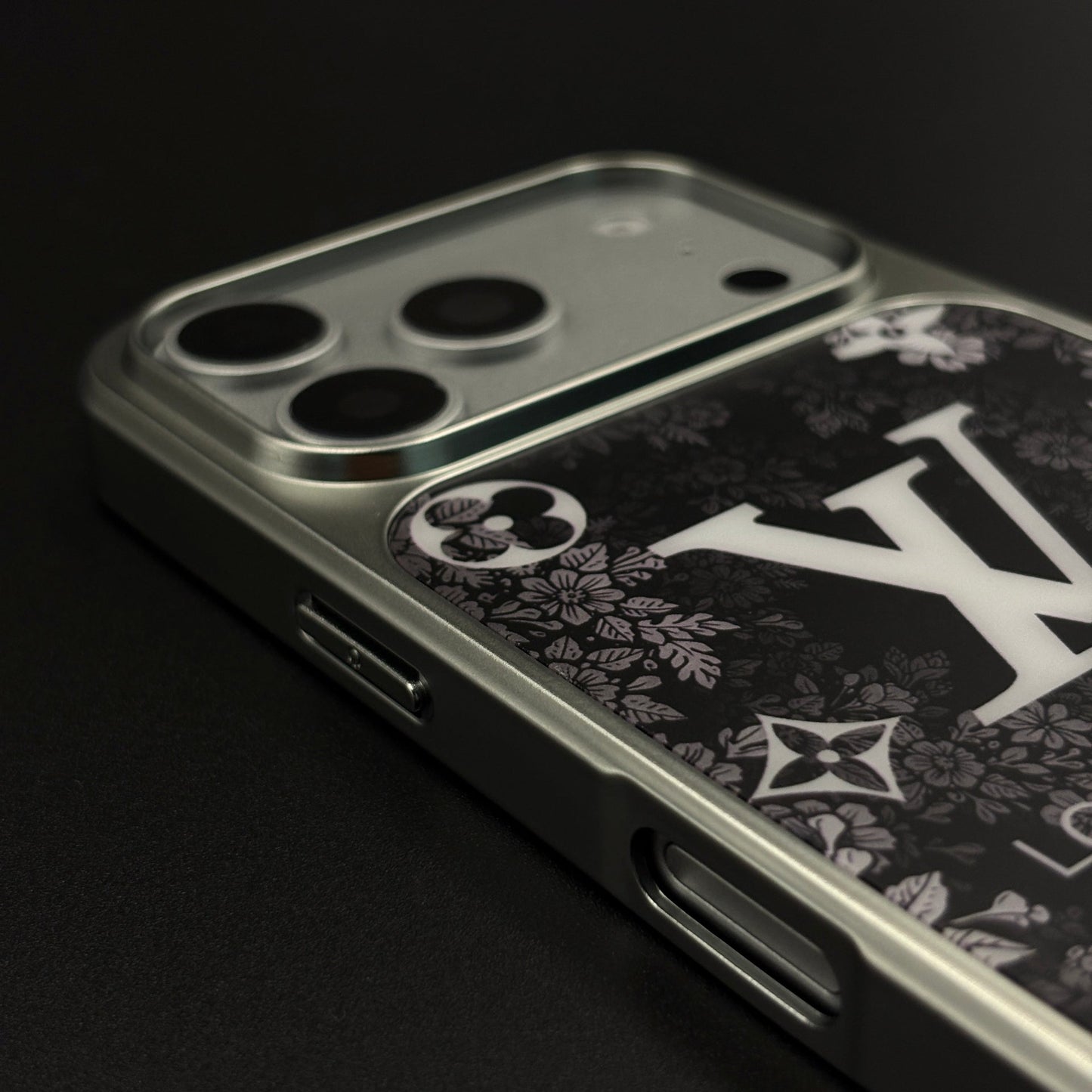 Luxury Floral Monogram Noir Designer Case for iPhone 17 Series