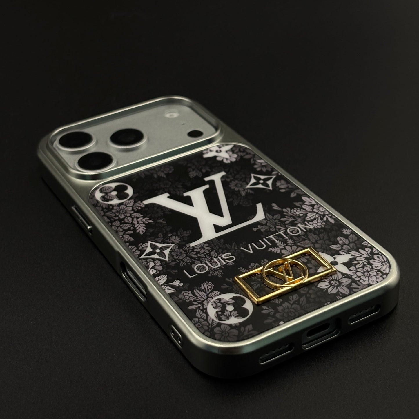 Luxury Floral Monogram Noir Designer Case for iPhone 17 Series