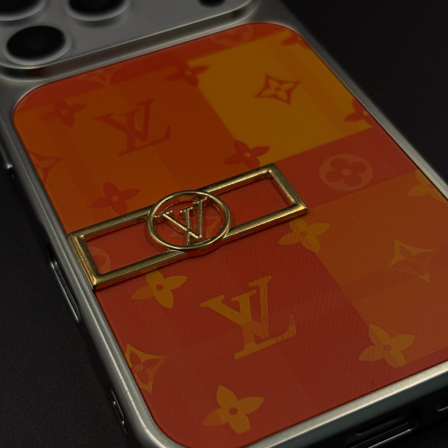 Luxury Fashion Brand Orange Monogram Pop Case for iPhone 17 Series with Bold Designer Accent