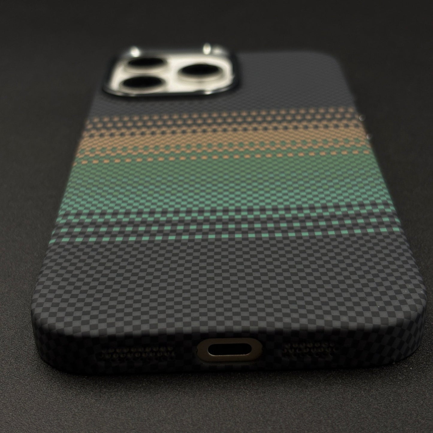 iPhone Series Pixelated Premium Slim Case | Rare Aramid Texture Finish | Real Carbon Fibre Feel | Hidden MagSafe