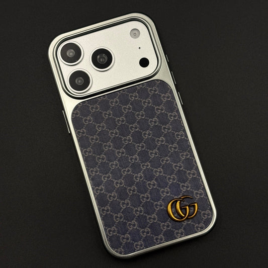 Faded Denim Style GG Monogram Luxe Case for iPhone 17 Series