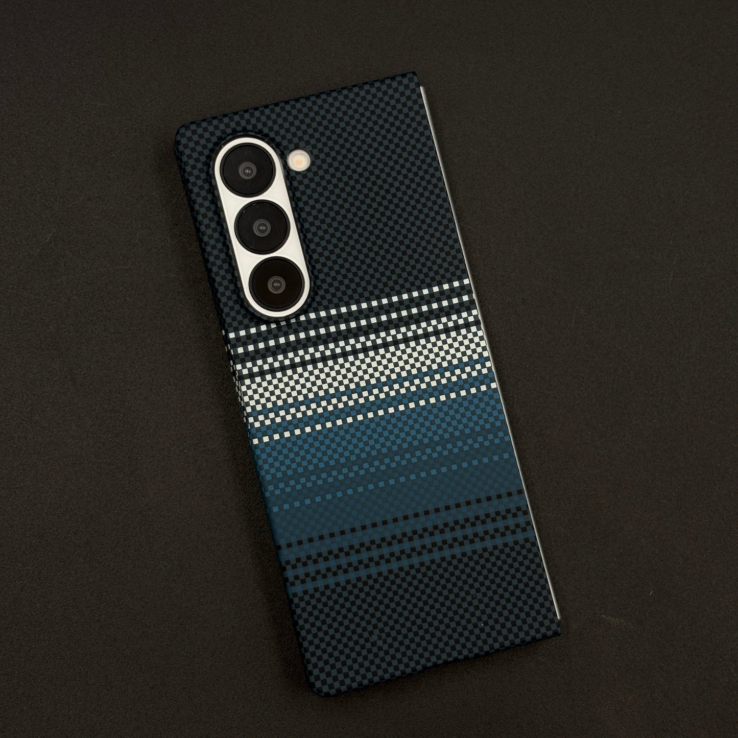 Samsung Galaxy Z Fold 7 Teal Premium Slim Case | Rare Aramid Texture Finish | Real Carbon Fibre Feel | Hidden MagSafe