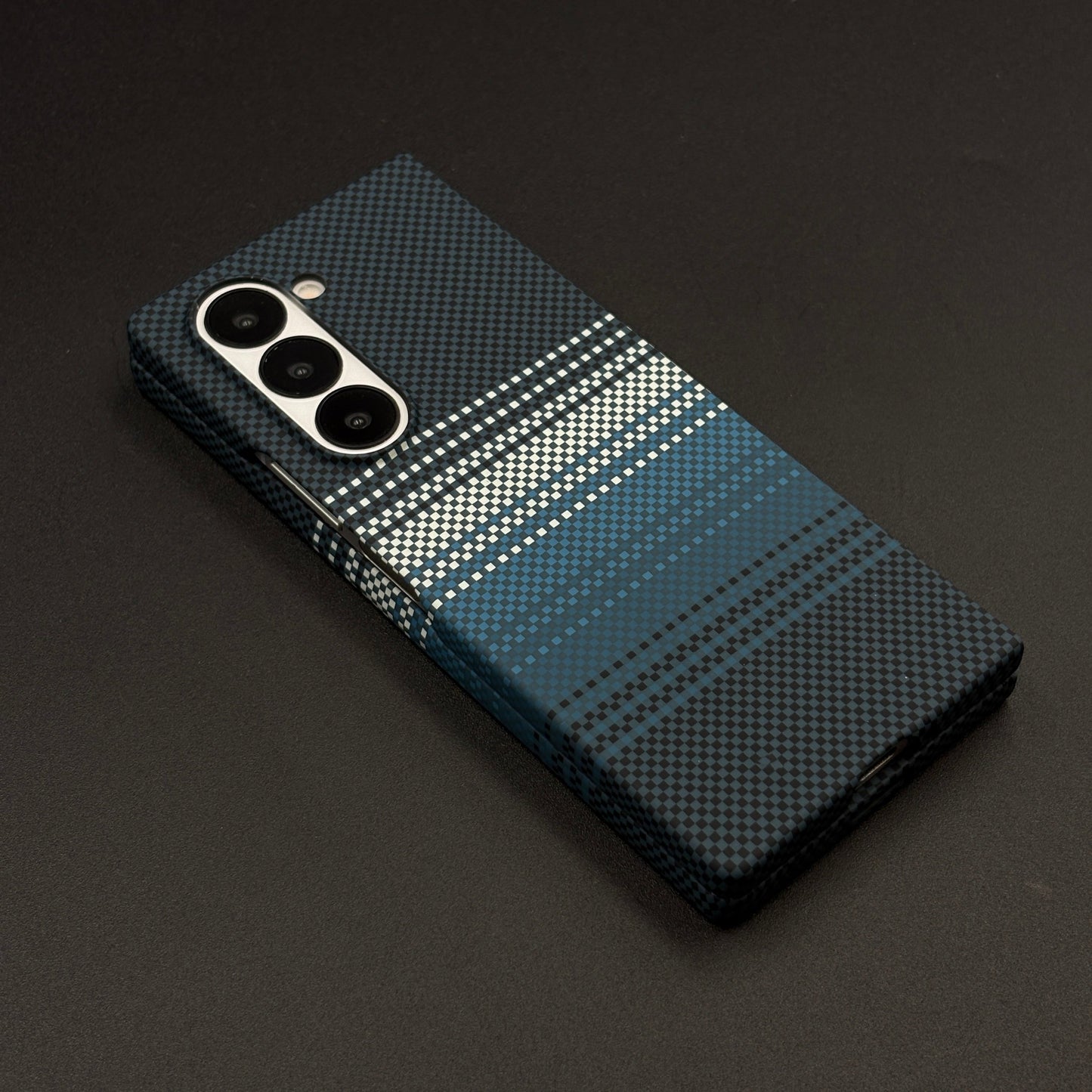 Samsung Galaxy Z Fold 7 Teal Premium Slim Case | Rare Aramid Texture Finish | Real Carbon Fibre Feel | Hidden MagSafe