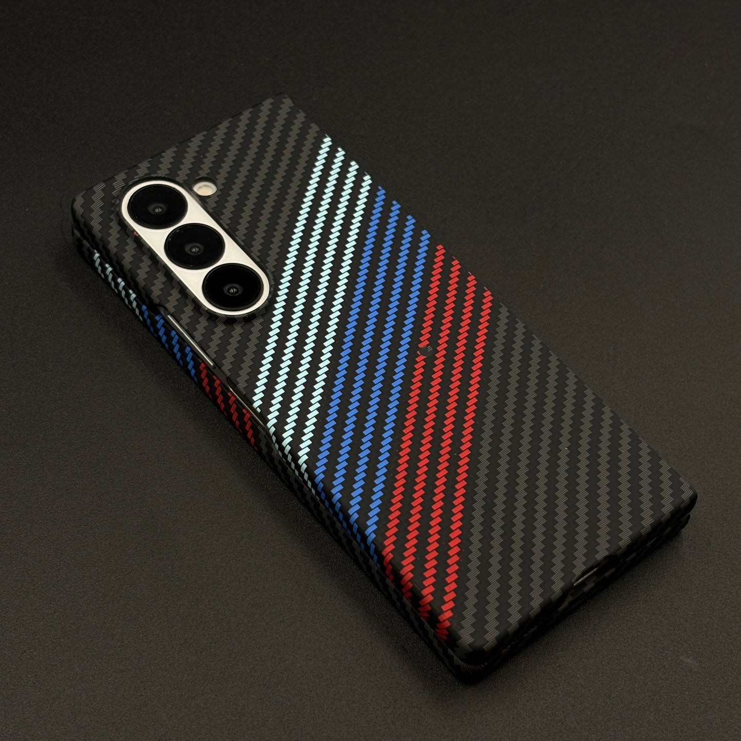 Aramid Texture Case 3 Stripe Color for Samsung Galaxy Z Fold 6 Carbon Fibre Feel | Hidden MagSafe | Ultra Slim Fit
