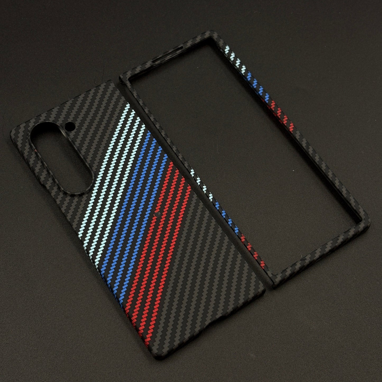 Aramid Texture Case 3 Stripe Color for Samsung Galaxy Z Fold 6 Carbon Fibre Feel | Hidden MagSafe | Ultra Slim Fit