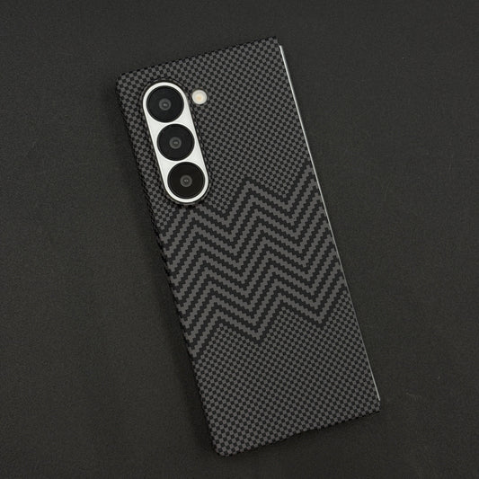 Aramid Texture Case Dual Tone Black for Samsung Galaxy Z Fold 6 Carbon Fibre Feel | Hidden MagSafe | Ultra Slim Fit