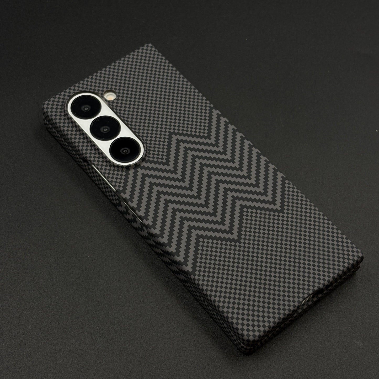 Aramid Texture Case Dual Tone Black for Samsung Galaxy Z Fold 6 Carbon Fibre Feel | Hidden MagSafe | Ultra Slim Fit