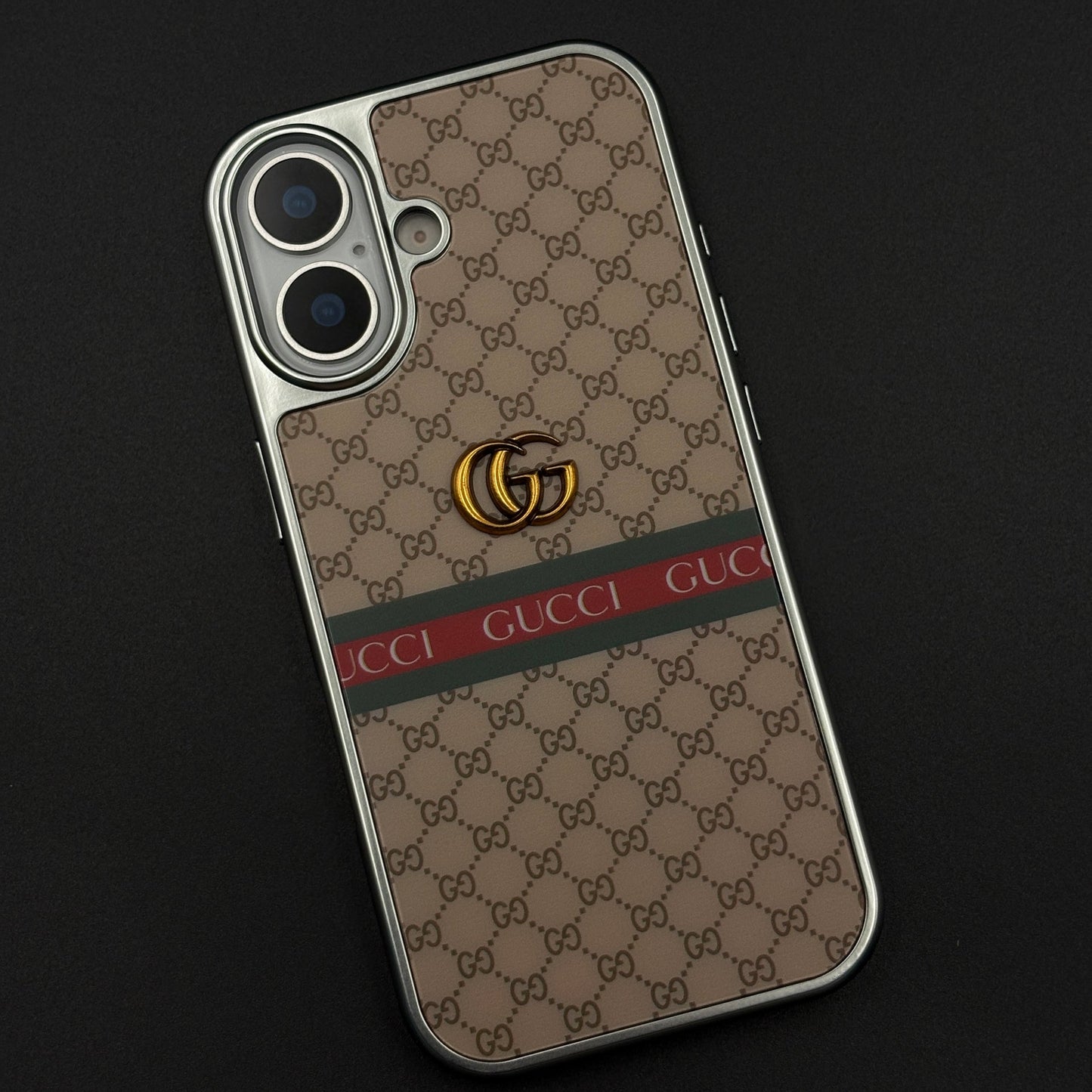 Heritage GG Stripe Monogram Luxe Case for iPhone 17