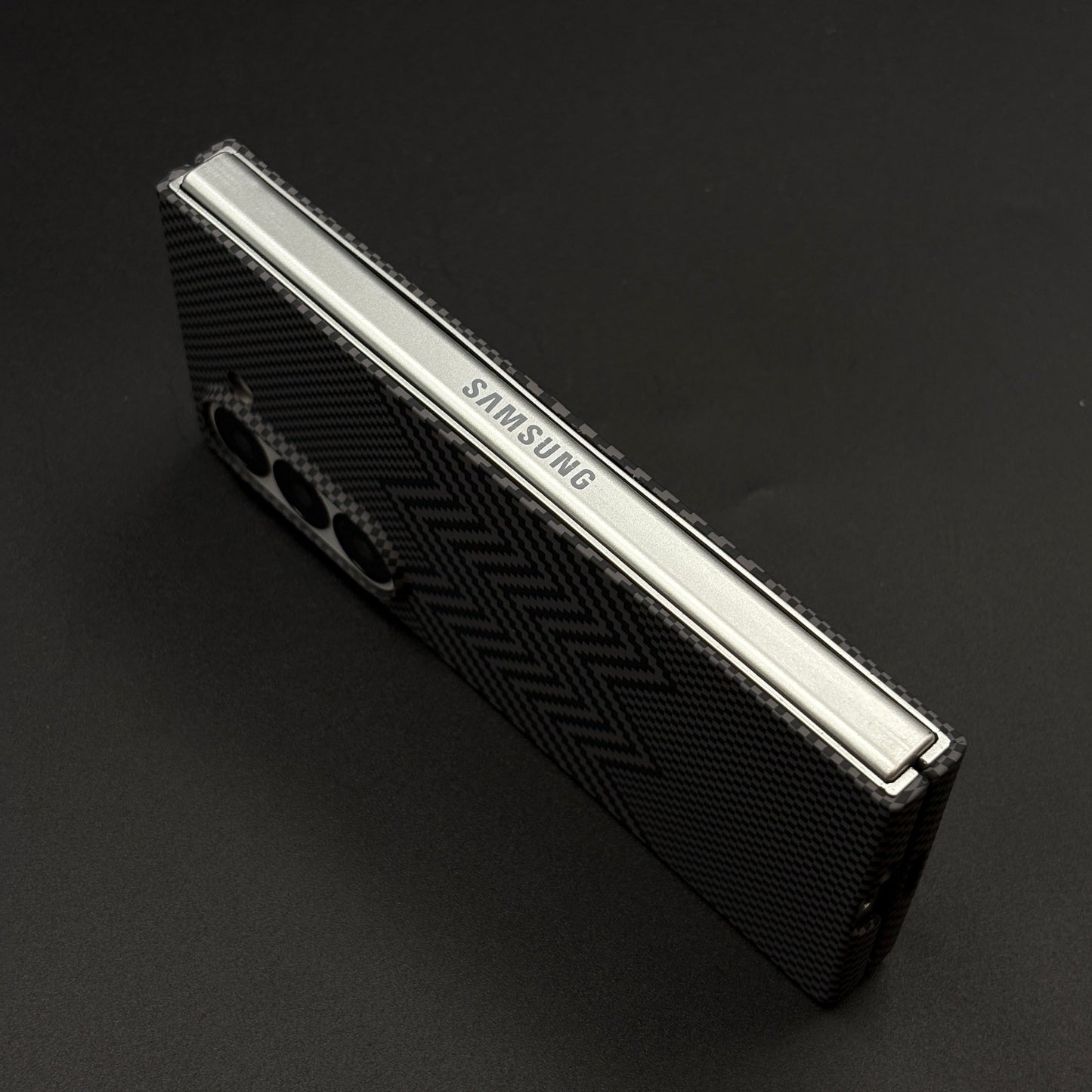 Aramid Texture Case Dual Tone Black for Samsung Galaxy Z Fold 6 Carbon Fibre Feel | Hidden MagSafe | Ultra Slim Fit