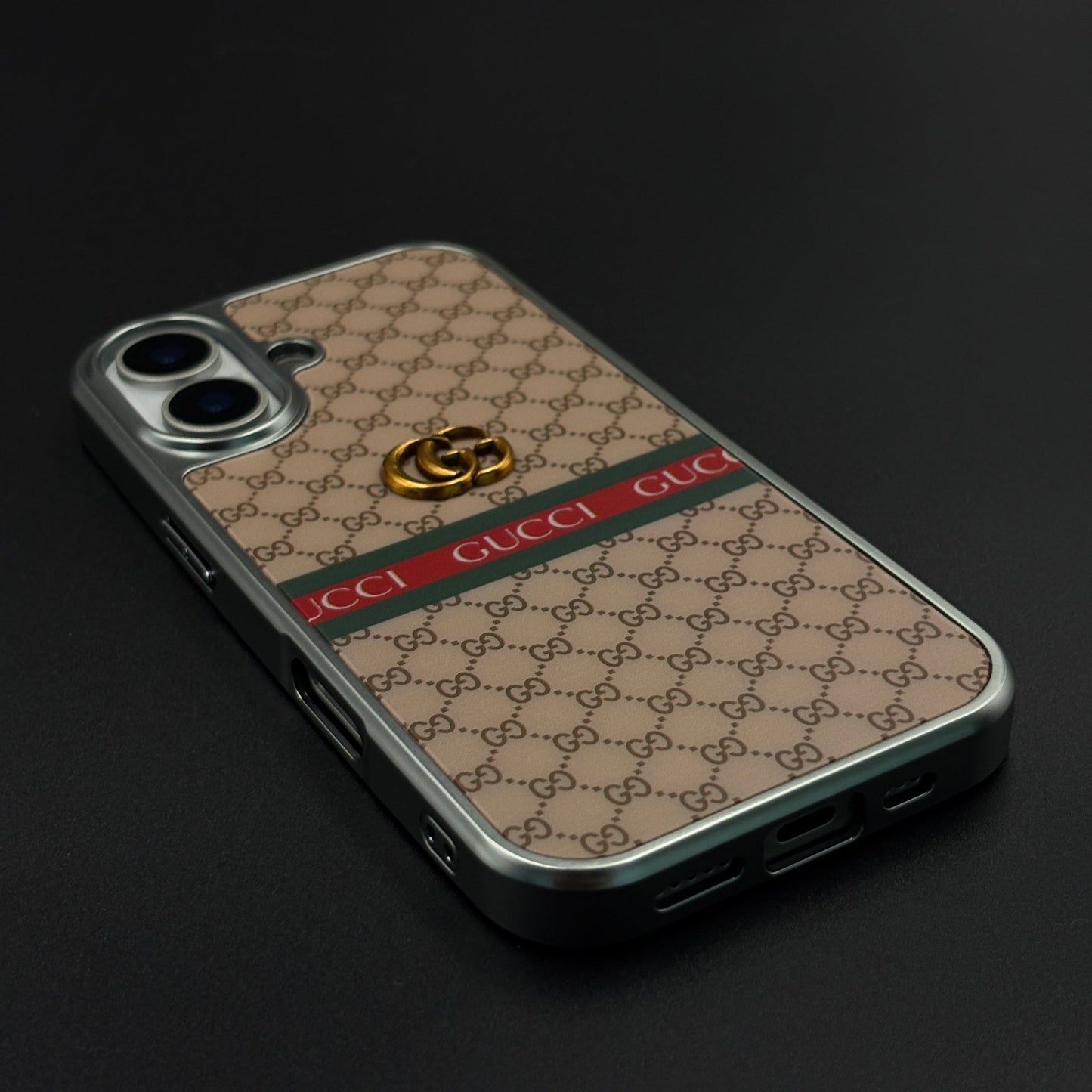 Heritage GG Stripe Monogram Luxe Case for iPhone 17