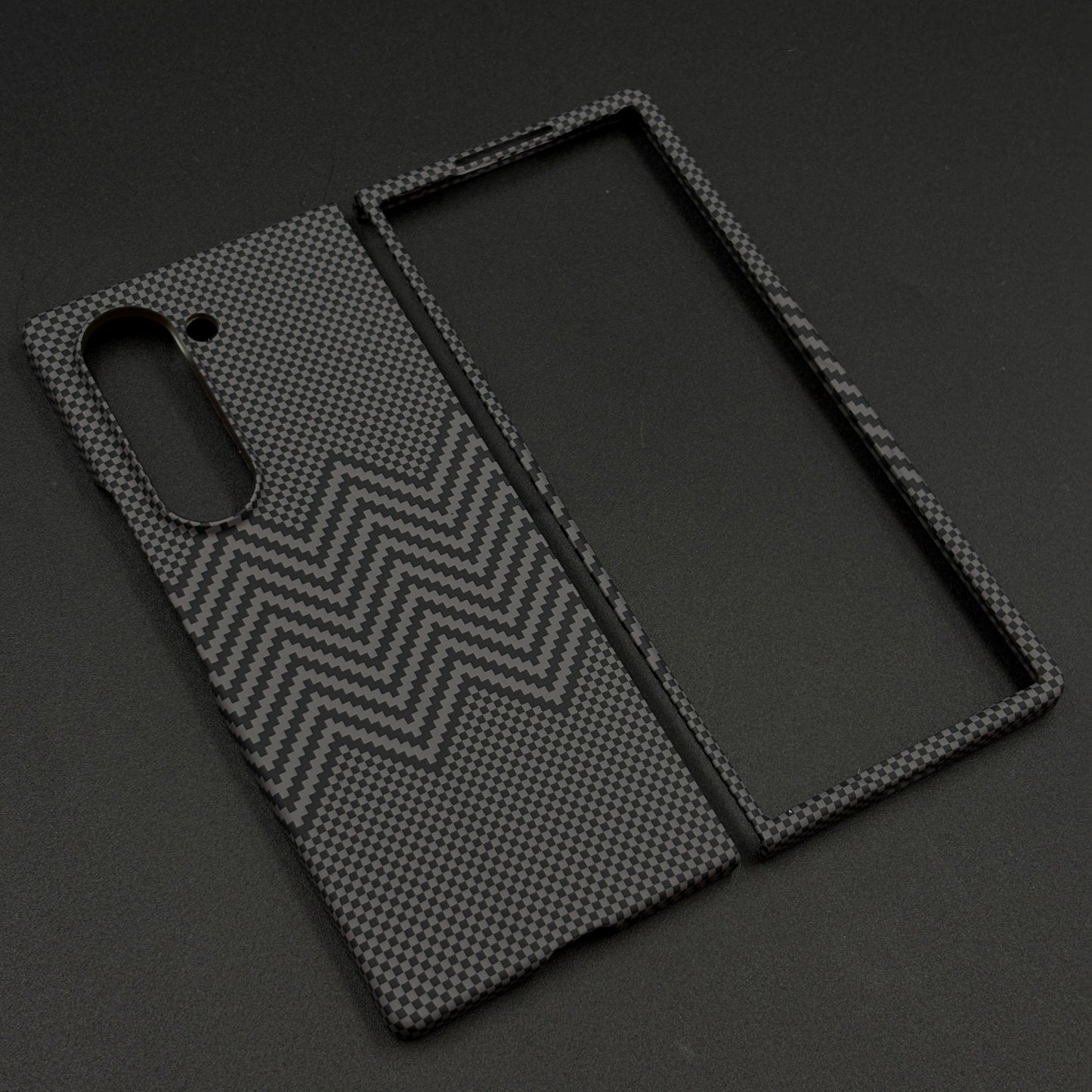 Aramid Texture Case Dual Tone Black for Samsung Galaxy Z Fold 6 Carbon Fibre Feel | Hidden MagSafe | Ultra Slim Fit