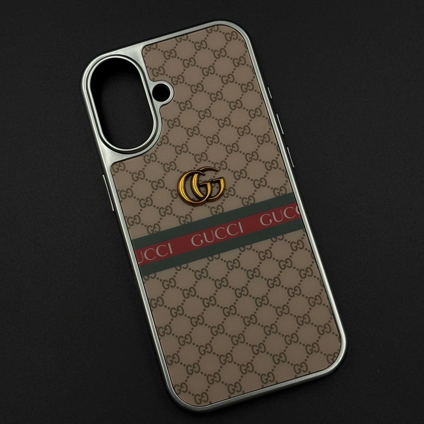 Heritage GG Stripe Monogram Luxe Case for iPhone 17
