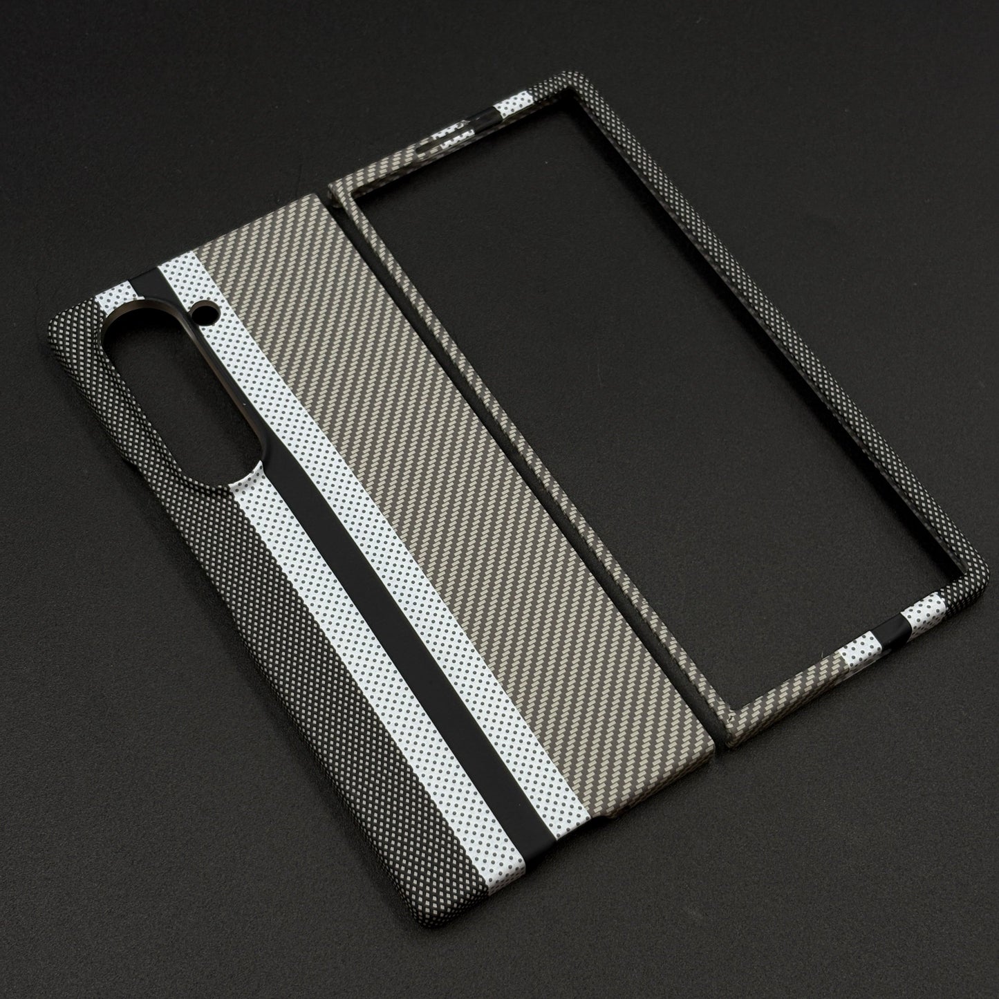 Aramid Texture Case Stripe Pattern Gray for Samsung Galaxy Z Fold 6 Carbon Fibre Feel | Hidden MagSafe | Ultra Slim Fit