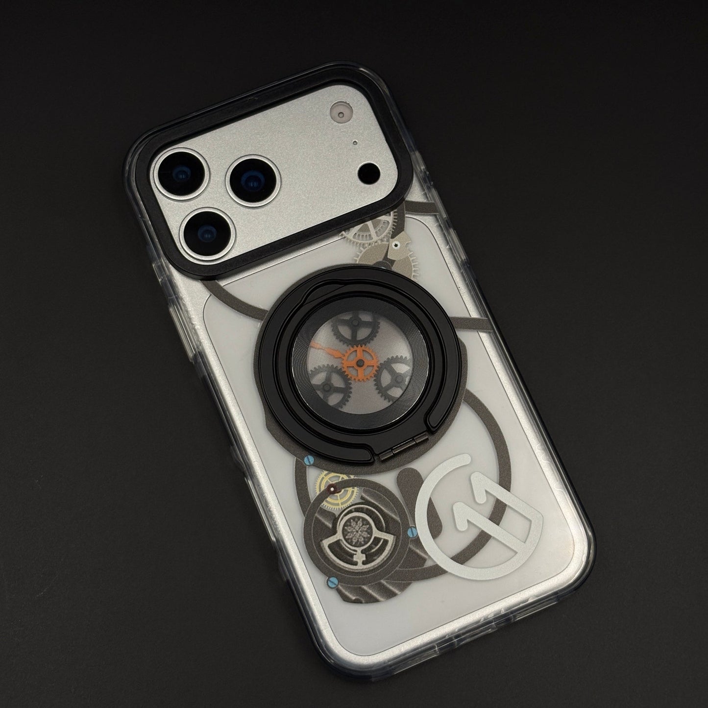 Metal Rotating Stand MagSafe Case for iPhone 17 Series | Futuristic Tech Gear Ring Kickstand