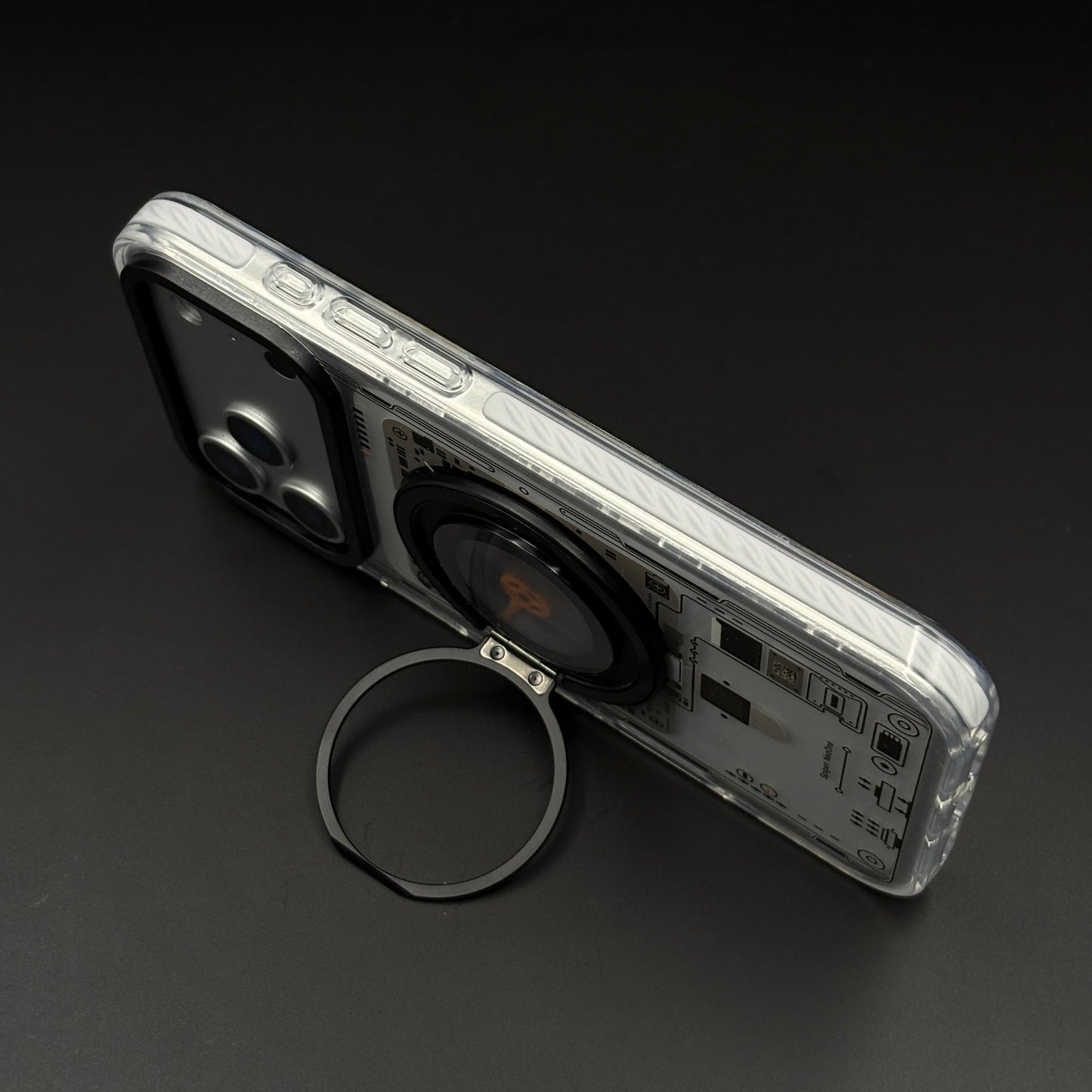 Metal Rotating Stand MagSafe Case for iPhone 17 Series | Futuristic Tech Gear Ring Kickstand