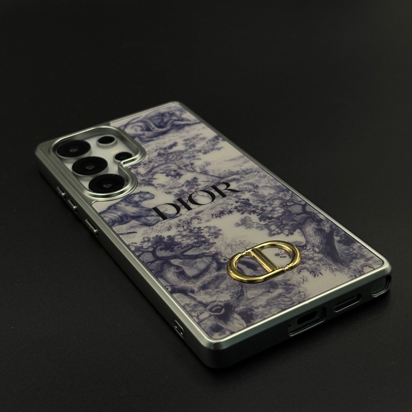CD Toile Bloom Designer Case for Samsung Galaxy S25 Ultra with Elegant Floral Heritage Print