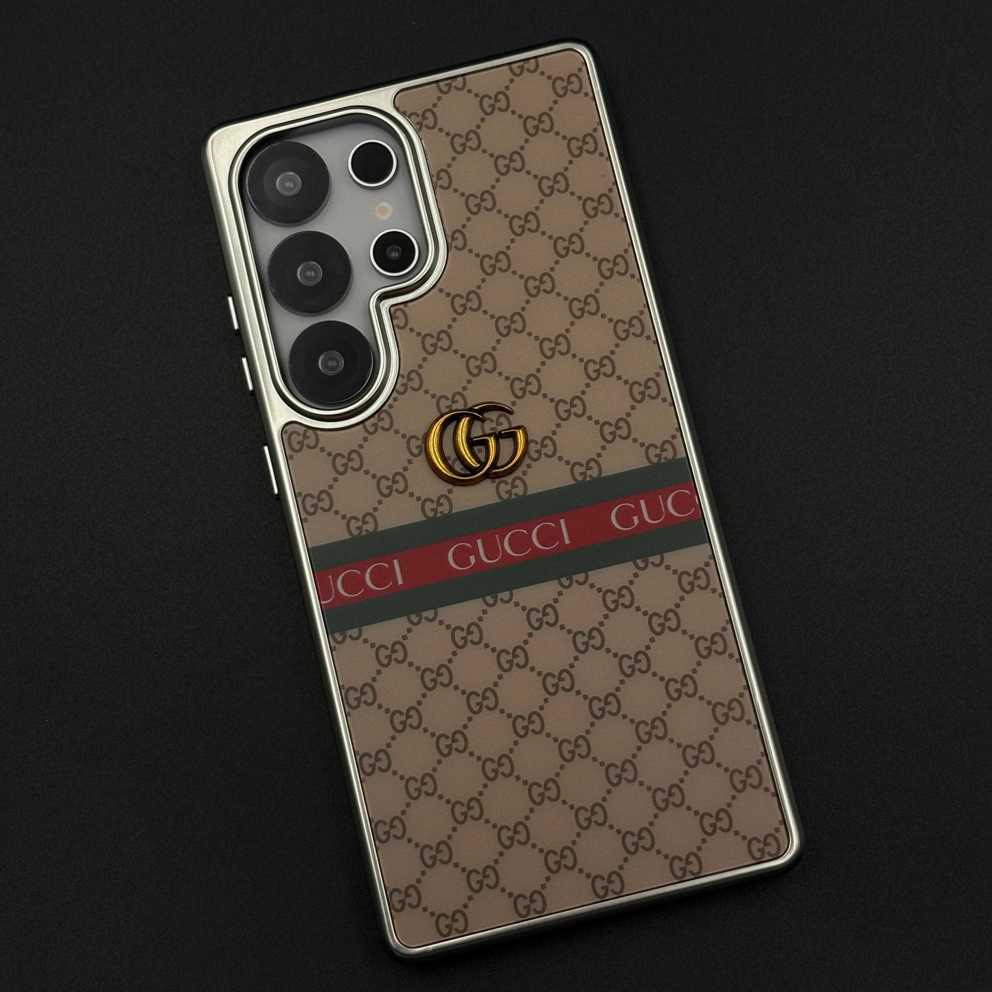 Heritage GG Stripe Monogram Luxe Case for Samsung Galaxy S25 Ultra