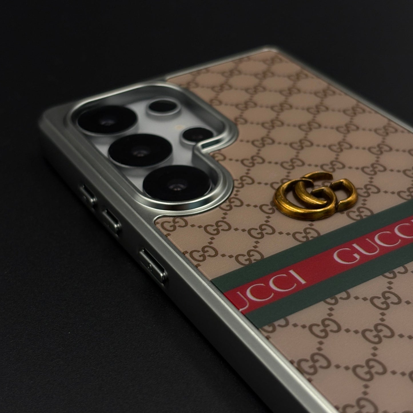 Heritage GG Stripe Monogram Luxe Case for Samsung Galaxy S25 Ultra