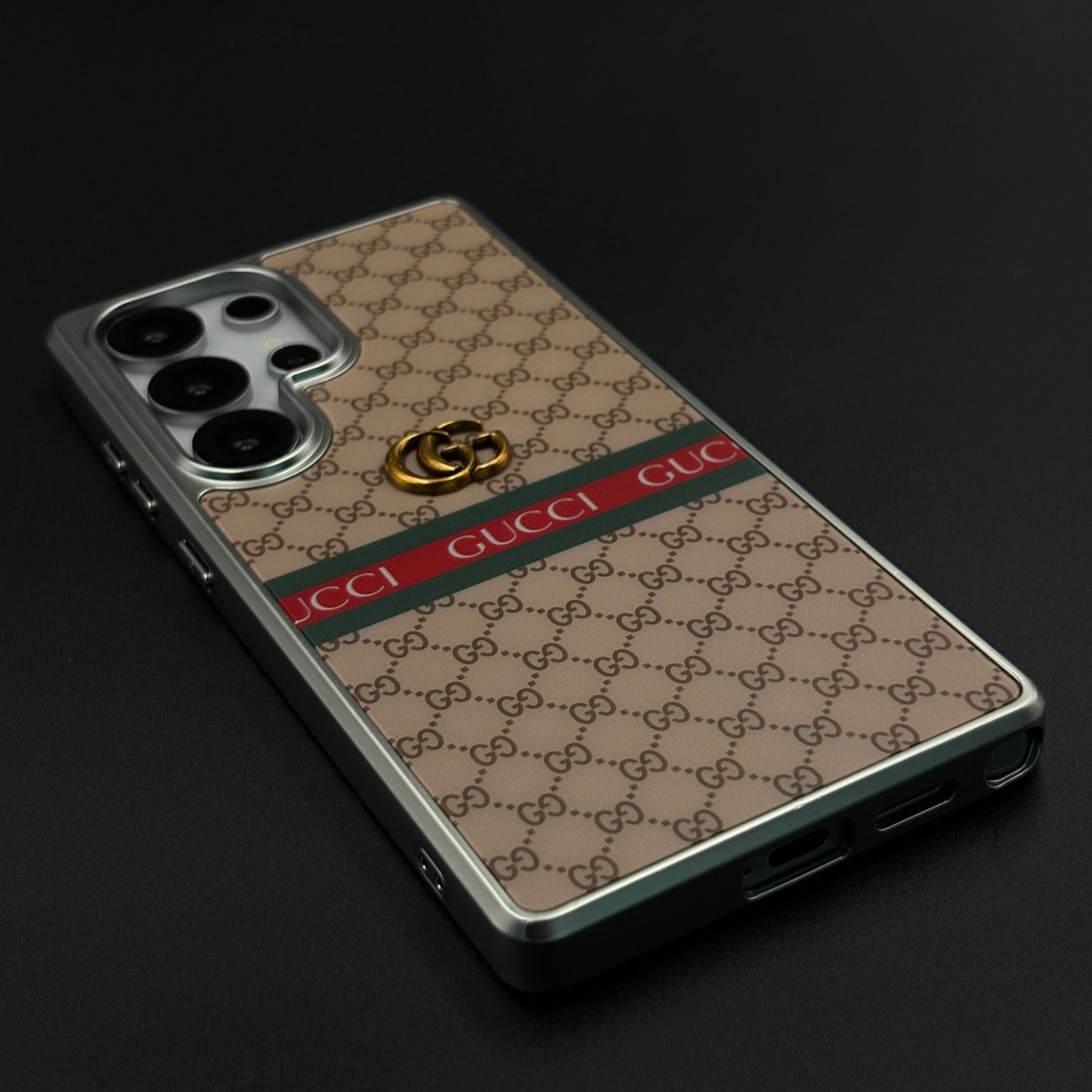 Heritage GG Stripe Monogram Luxe Case for Samsung Galaxy S25 Ultra